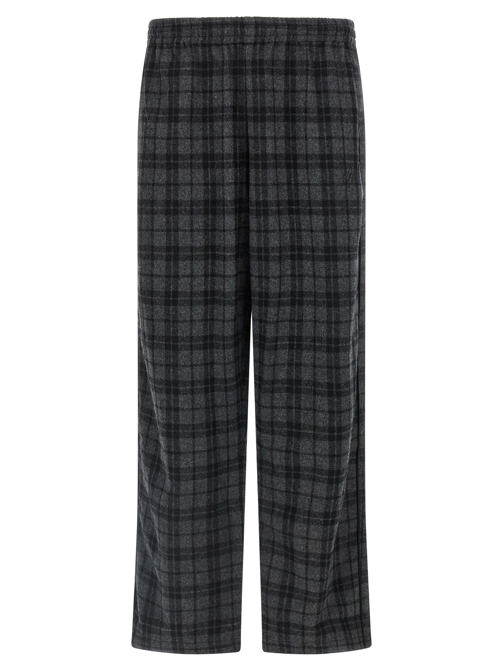 Casual Pants by WILLY CHAVARRIA for men in nylon satin wool gray & print features an refined tailoring silhouette, showcasing a premium with a and long cut for a refined tailoring look.