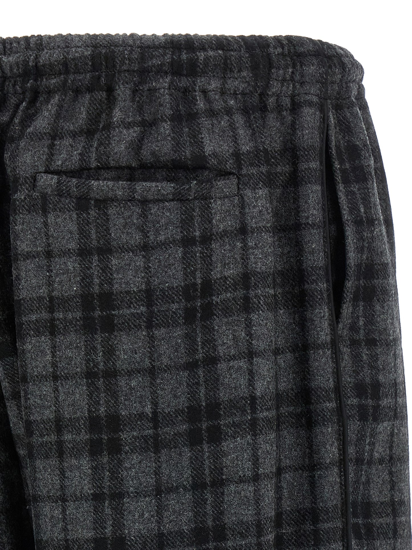 Casual Pants by WILLY CHAVARRIA for men in nylon satin wool gray & print presents a tailored silhouette, showcasing a tailored and long cut with a refined for a truly tailored aesthetic.