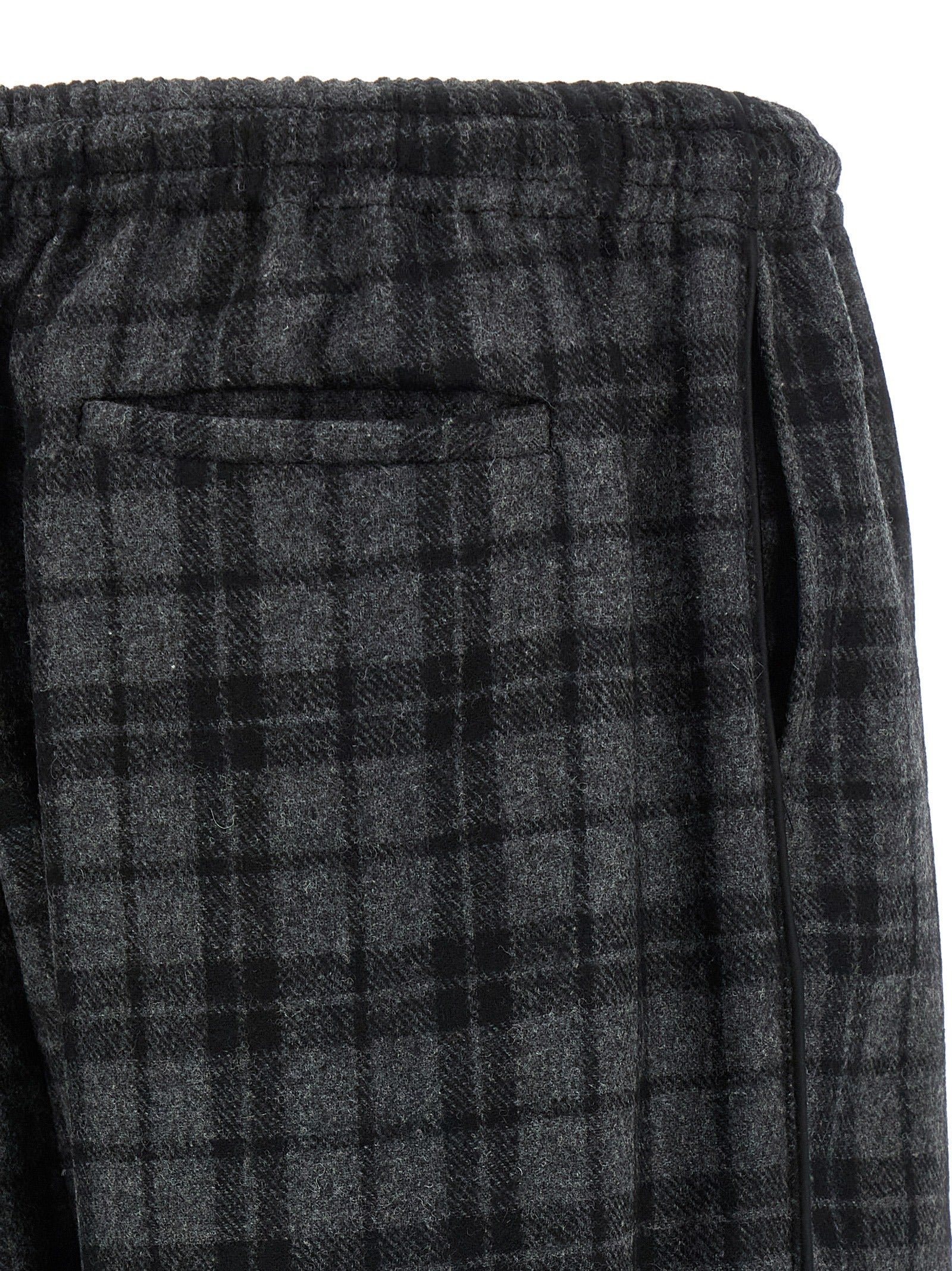 Casual Pants by WILLY CHAVARRIA for men in nylon satin wool gray & print presents a tailored silhouette, showcasing a tailored and long cut with a refined for a truly tailored aesthetic.