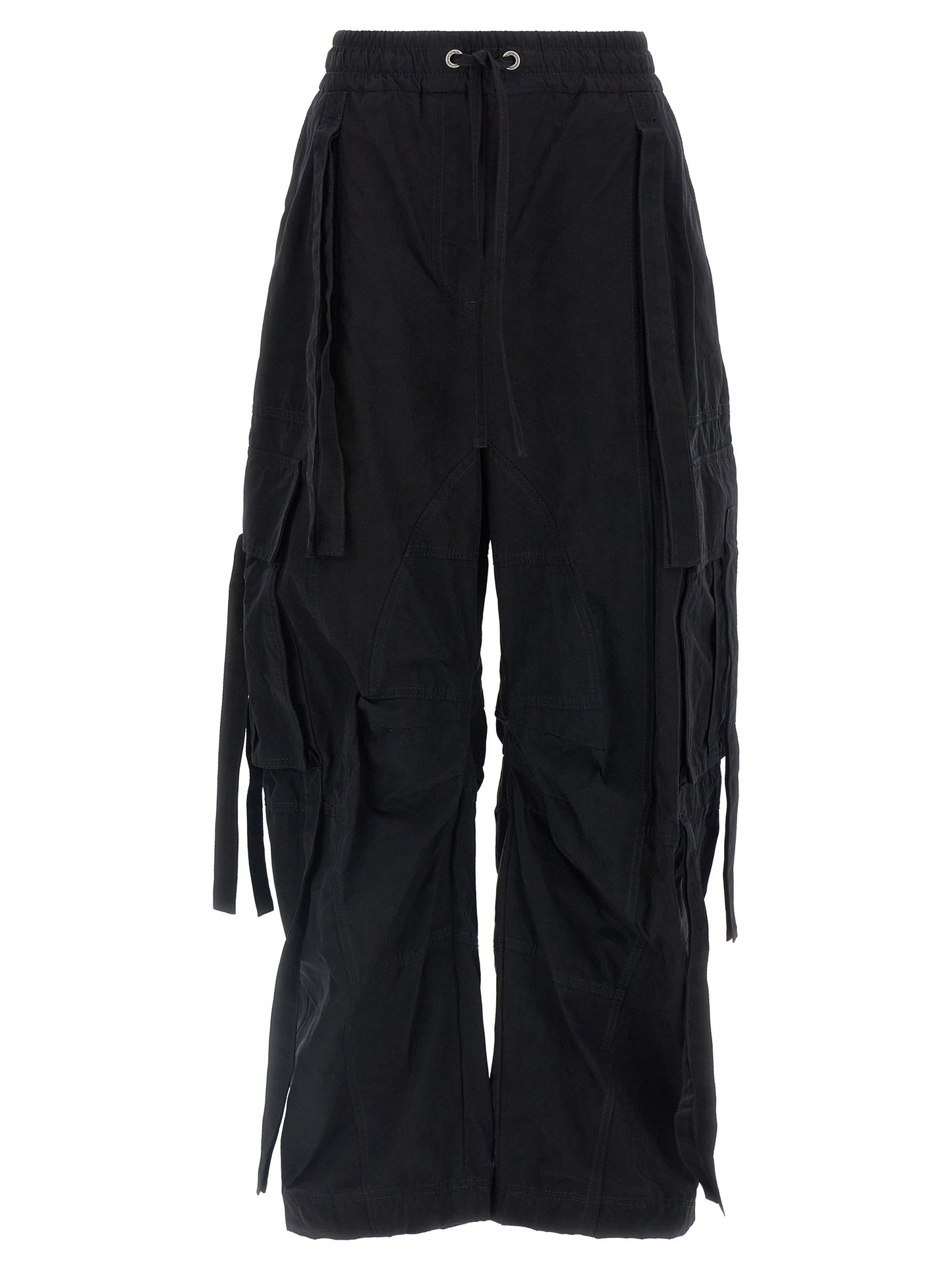 Cargo Pants by Dolce & Gabbana for women in polyamide polyester & cotton black features an stylish wide with a long and low rise, expertly finished with stylish utility detailing.