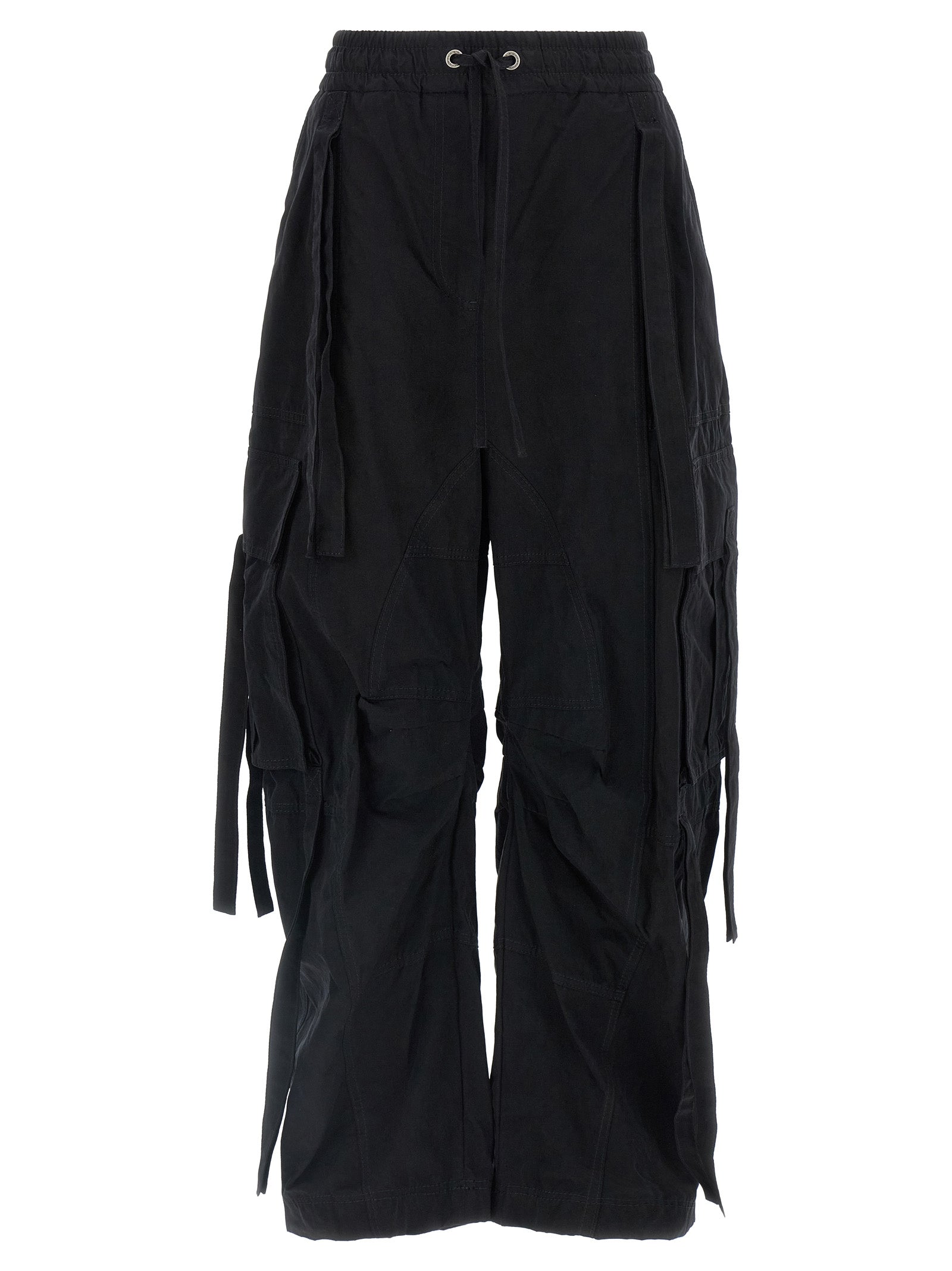 Cargo Pants by Dolce & Gabbana for women in polyamide polyester & cotton black features an stylish wide with a long and low rise, expertly finished with stylish utility detailing.