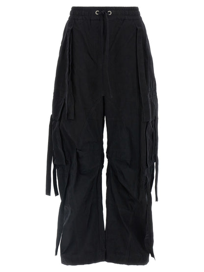 Cargo Pants by Dolce & Gabbana for women in polyamide polyester & cotton black features an stylish wide with a long and low rise, expertly finished with stylish utility detailing.