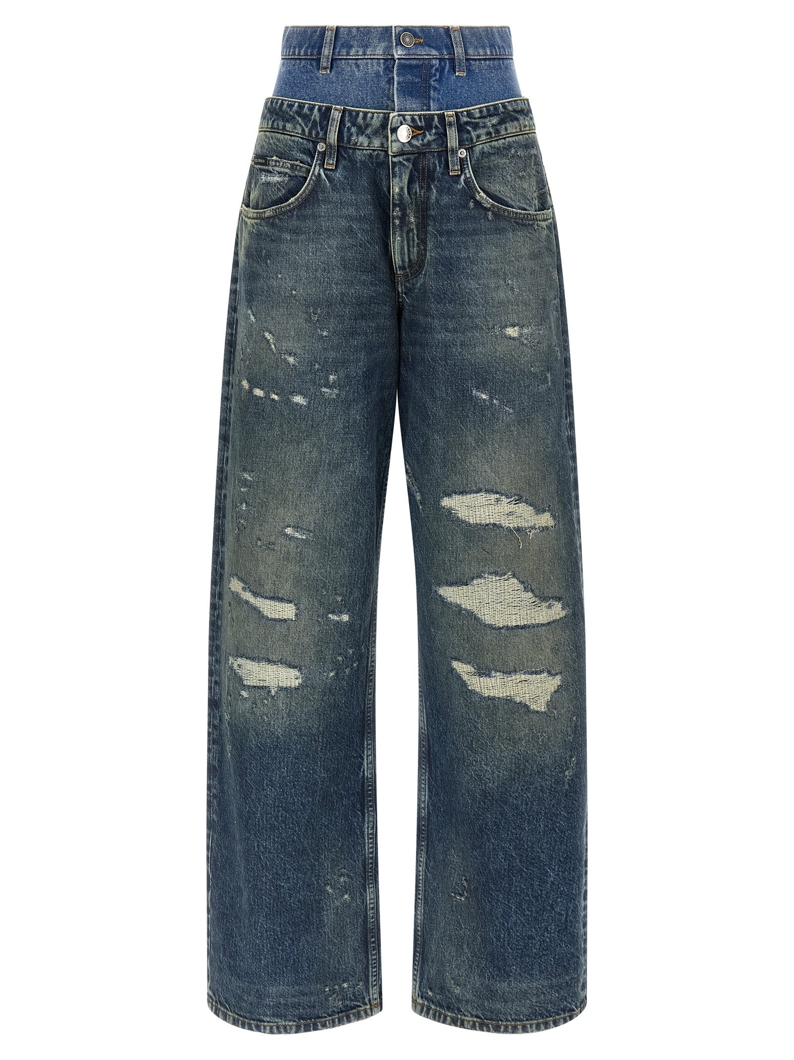 Jeans by Dolce & Gabbana for women in denim cotton blue features an sophisticated and straight & wide with a precise long, creating a sophisticated and sophisticated silhouette.