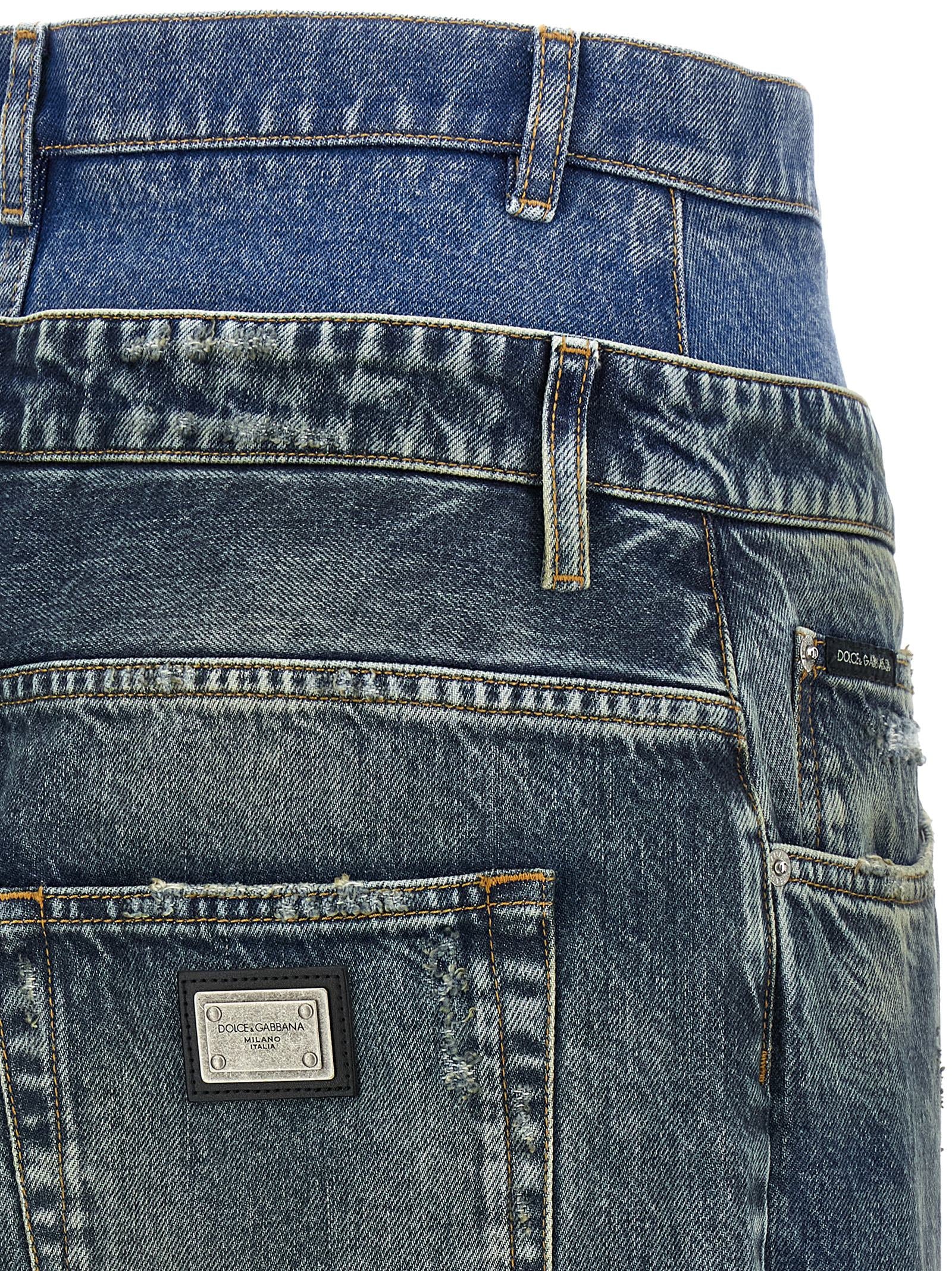 Jeans by Dolce & Gabbana for women in denim cotton blue presents a refined pantology silhouette, artfully defined by a refined pantology straight & wide, long, and a sophisticated .