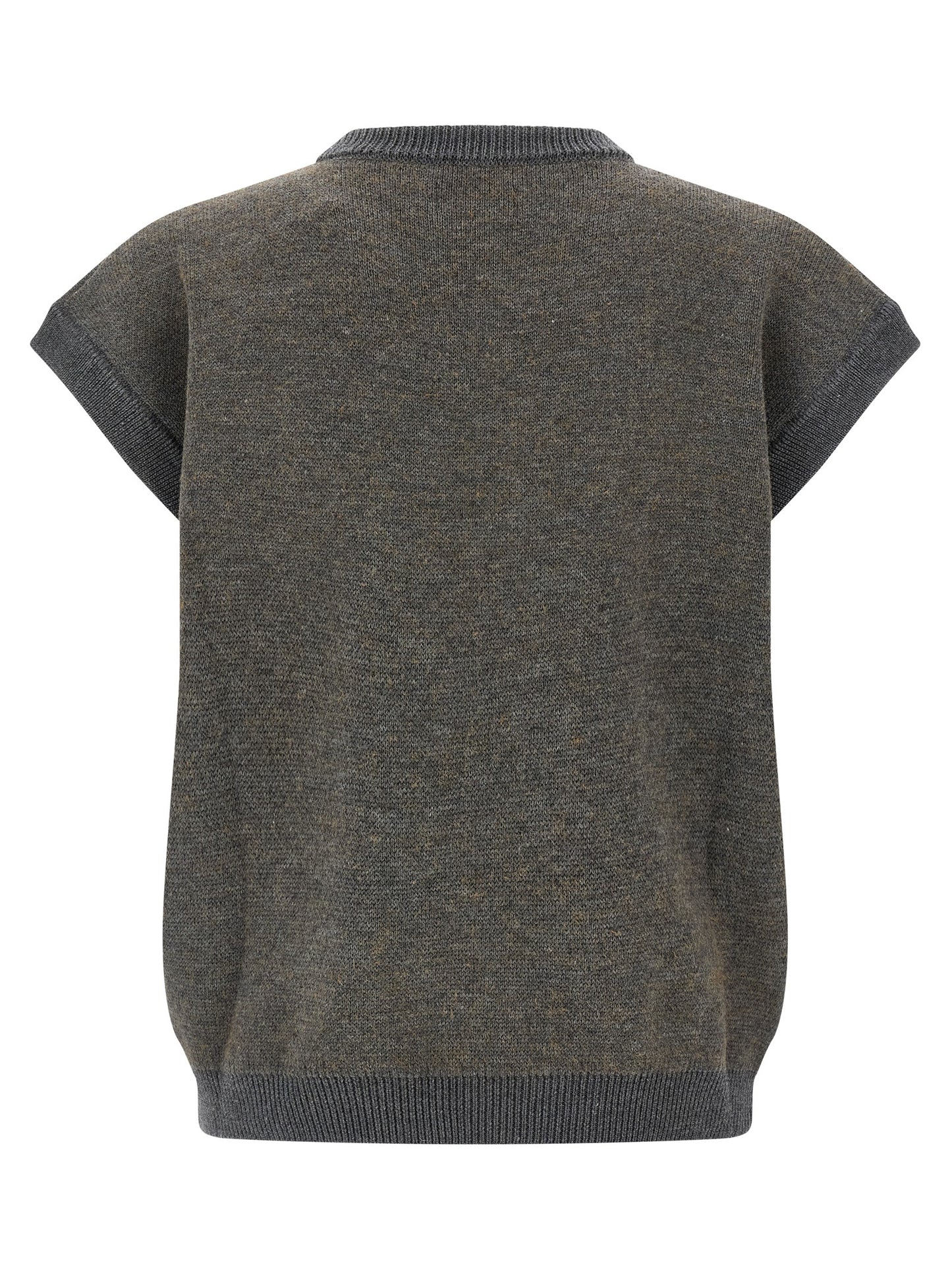 Sweatshirt by Magliano for men in polyamide wool gray & jacquard showcases a slouchy chic silhouette, artfully detailed with a slouchy chic v-neck neckline and for a slouchy chic finish.