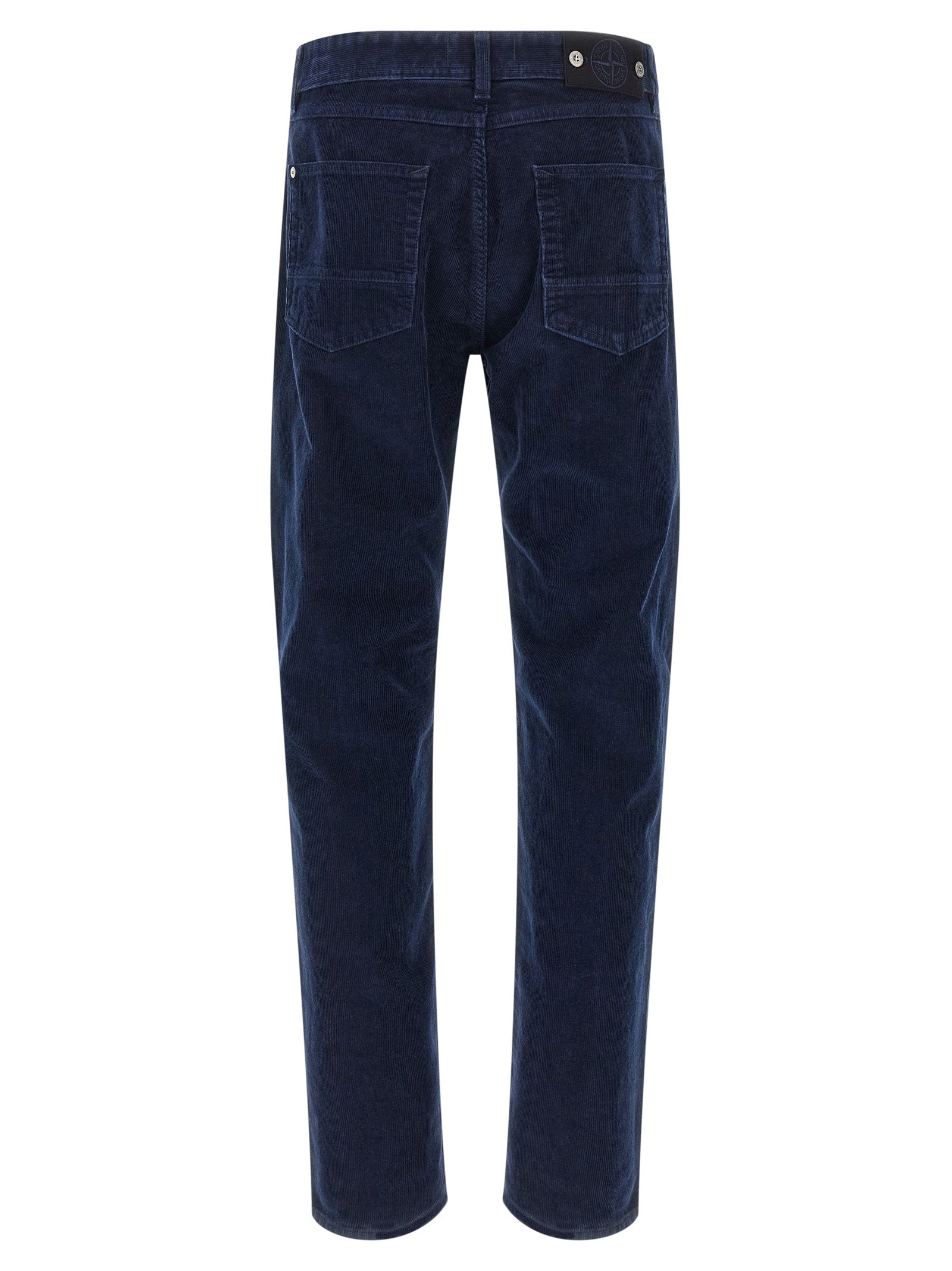 Casual Pants by Stone Island for men in polyester cotton corduroy blue features an sophisticated and straight-leg with a precise long, creating a sophisticated and sophisticated silhouette.