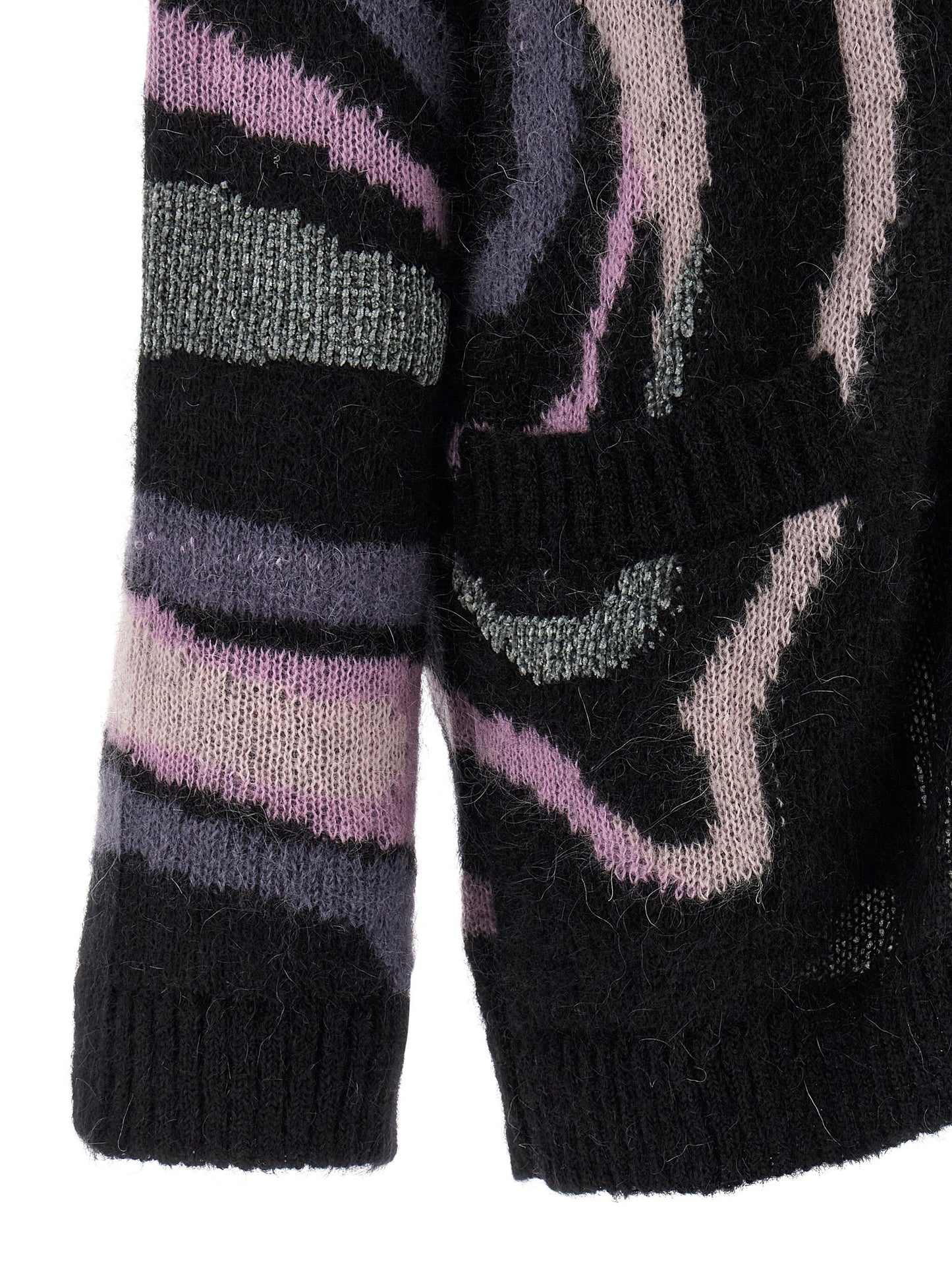 Cardigan by Emilio Pucci for women in mohair wool & viscose black & print features a nuanced silhouette with a refined and nuanced detailing for a sophisticated look.