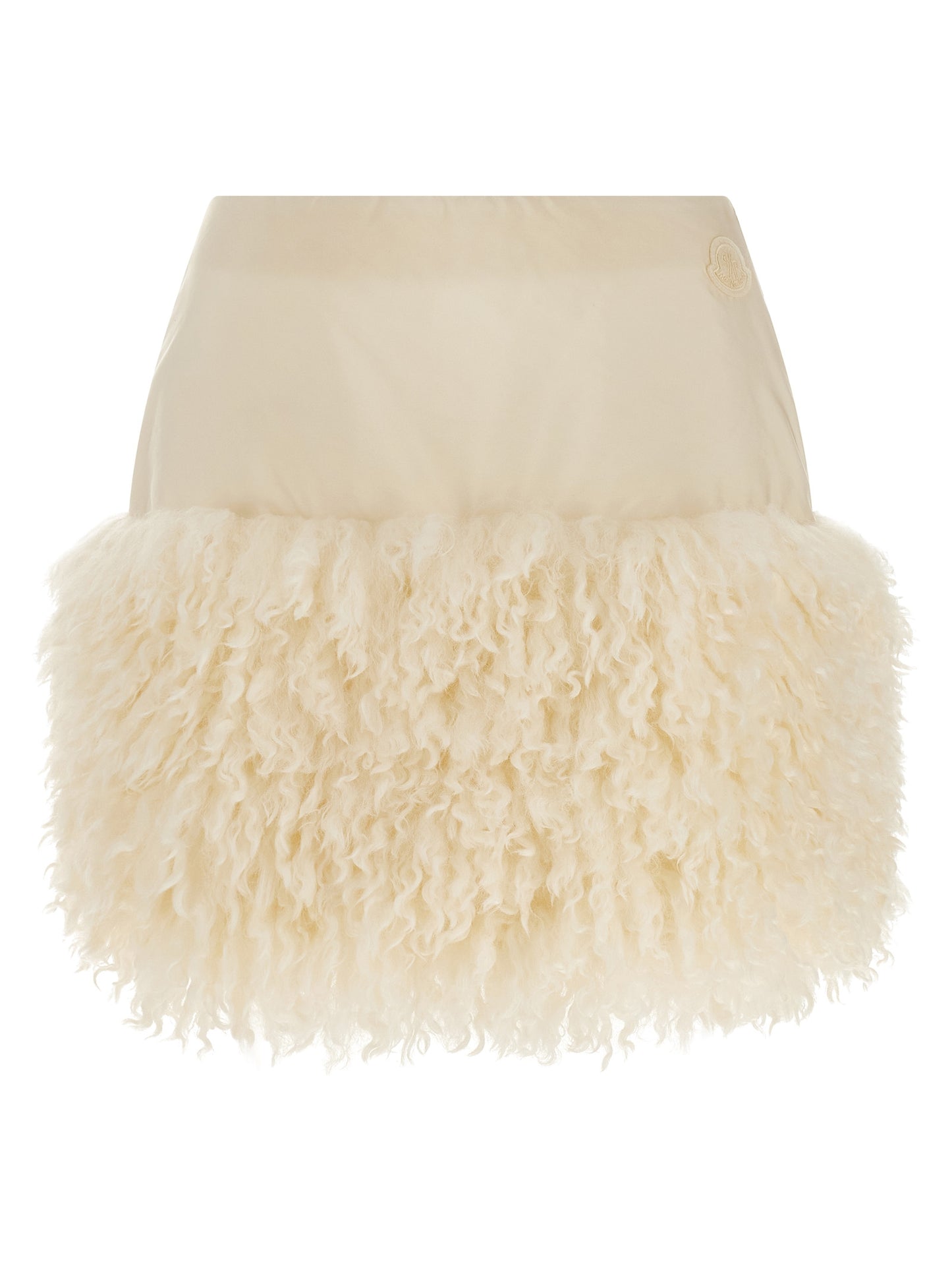 Skirt by Moncler for women in nylon felt white features an tailored silhouette, artfully capturing the essence of Women's Nylon Felt Long Skirt in a sophisticated long.
