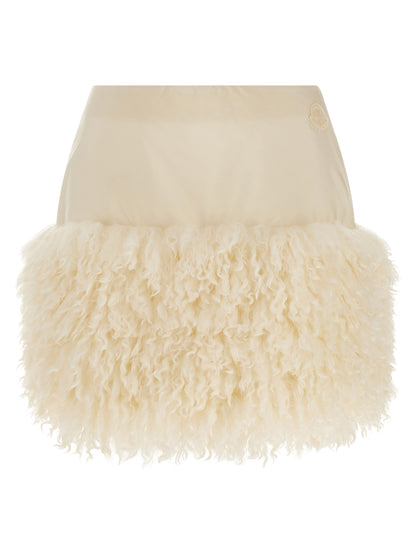 Skirt by Moncler for women in nylon felt white features an tailored silhouette, artfully capturing the essence of Women's Nylon Felt Long Skirt in a sophisticated long.