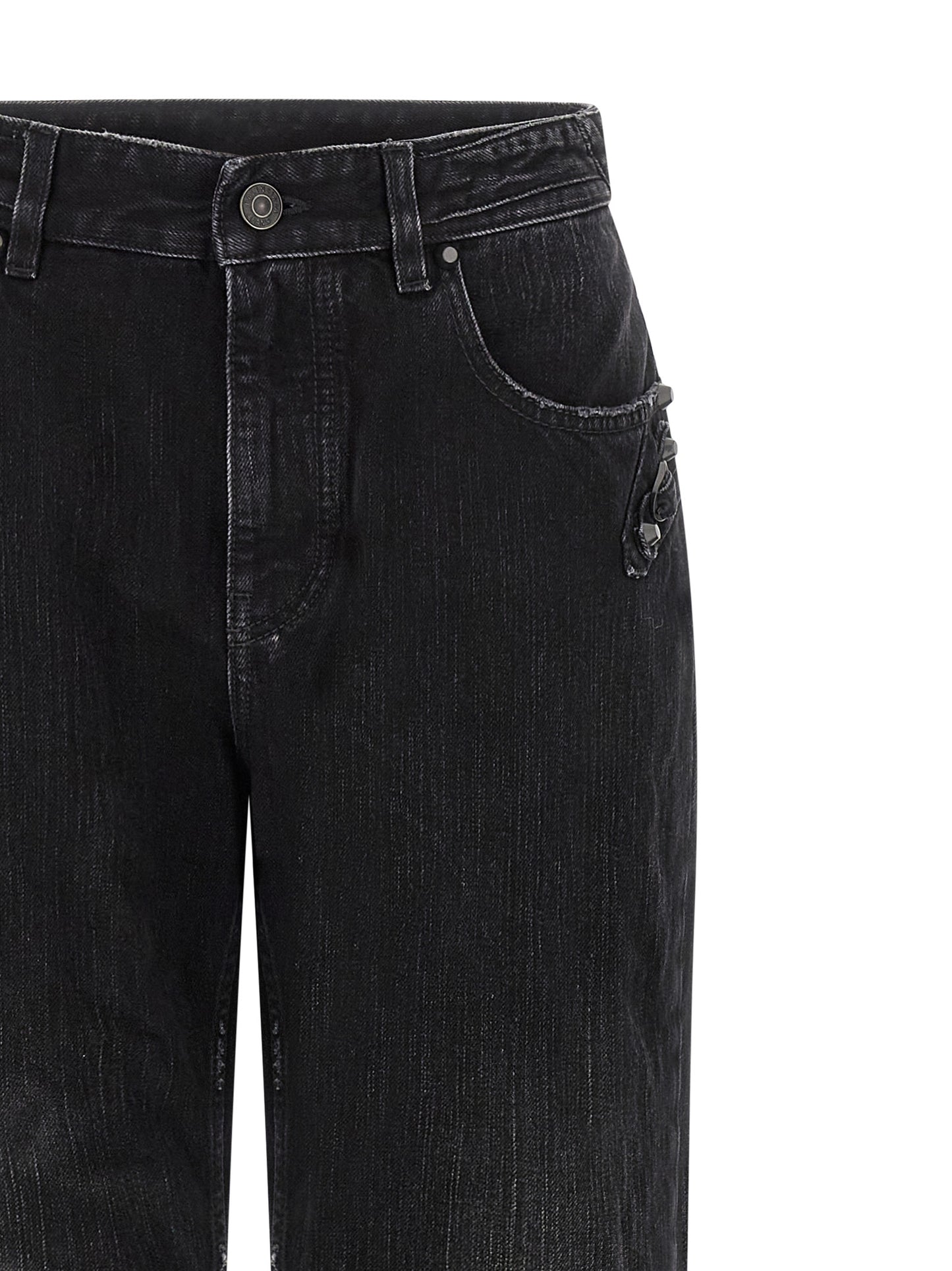 Jeans by Balenciaga for women in denim cotton black features an refined tailoring silhouette, showcasing a premium straight-leg with a mid rise and long cut for a refined tailoring look.