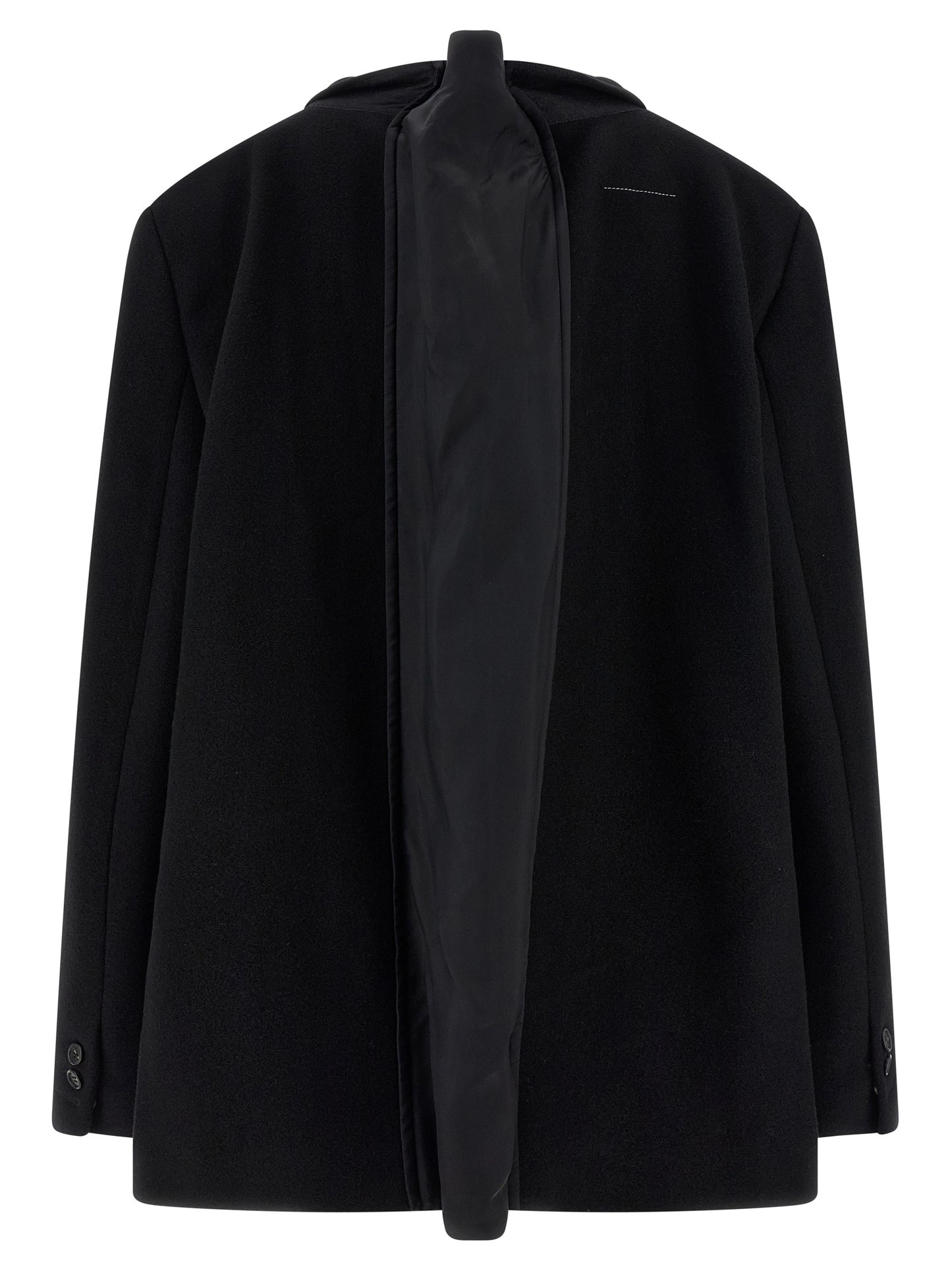 Blazer by MM6 Maison Margiela for women in polyester & virgin wool black, white & signature presents a distinguished silhouette, detailed with a distinguished and distinctive for a truly sophisticated finish.