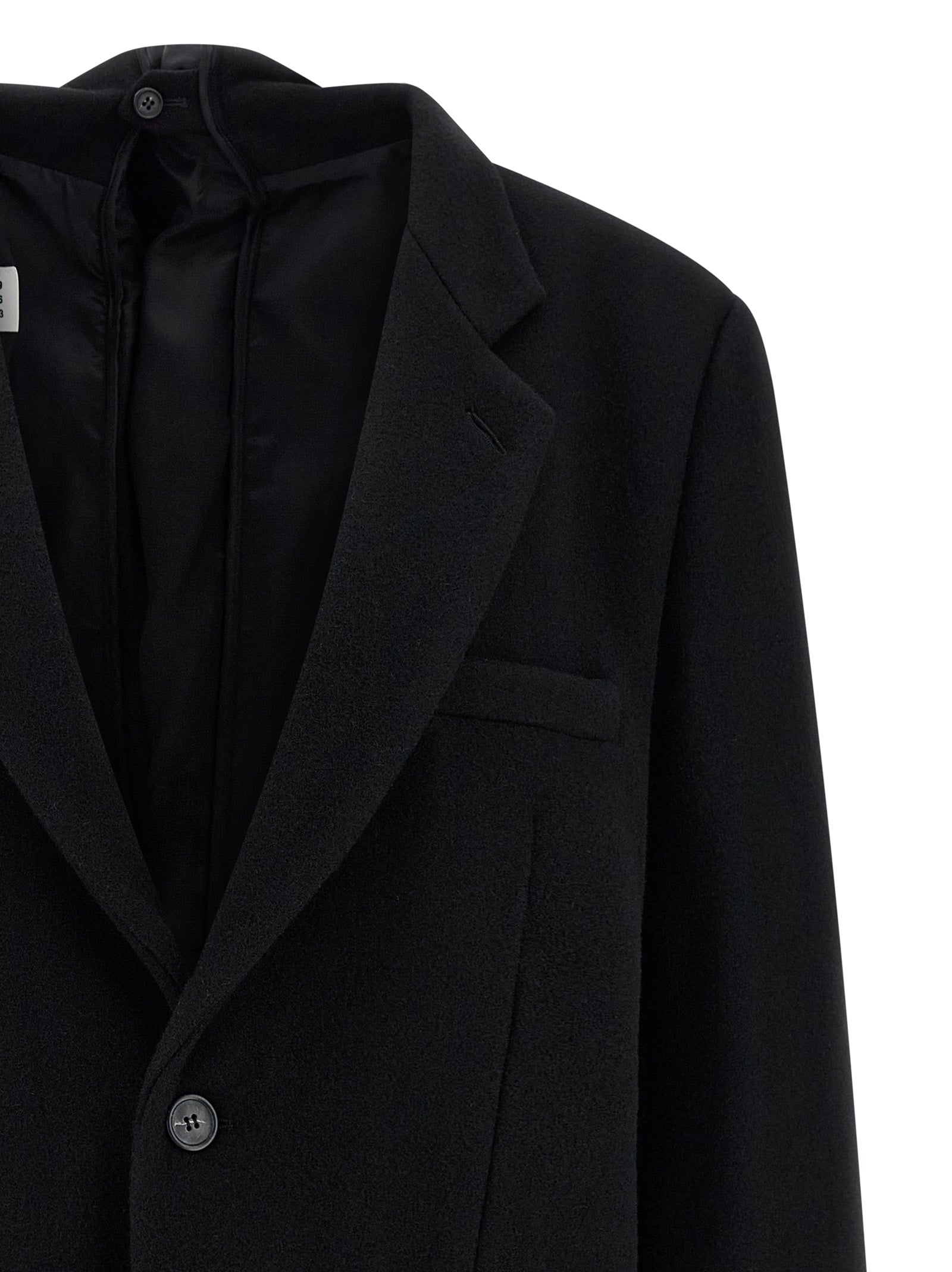 Blazer by MM6 Maison Margiela for women in polyester & virgin wool black, white & signature features an stylish silhouette, showcasing a sophisticated and stylish for a truly stylish finish.