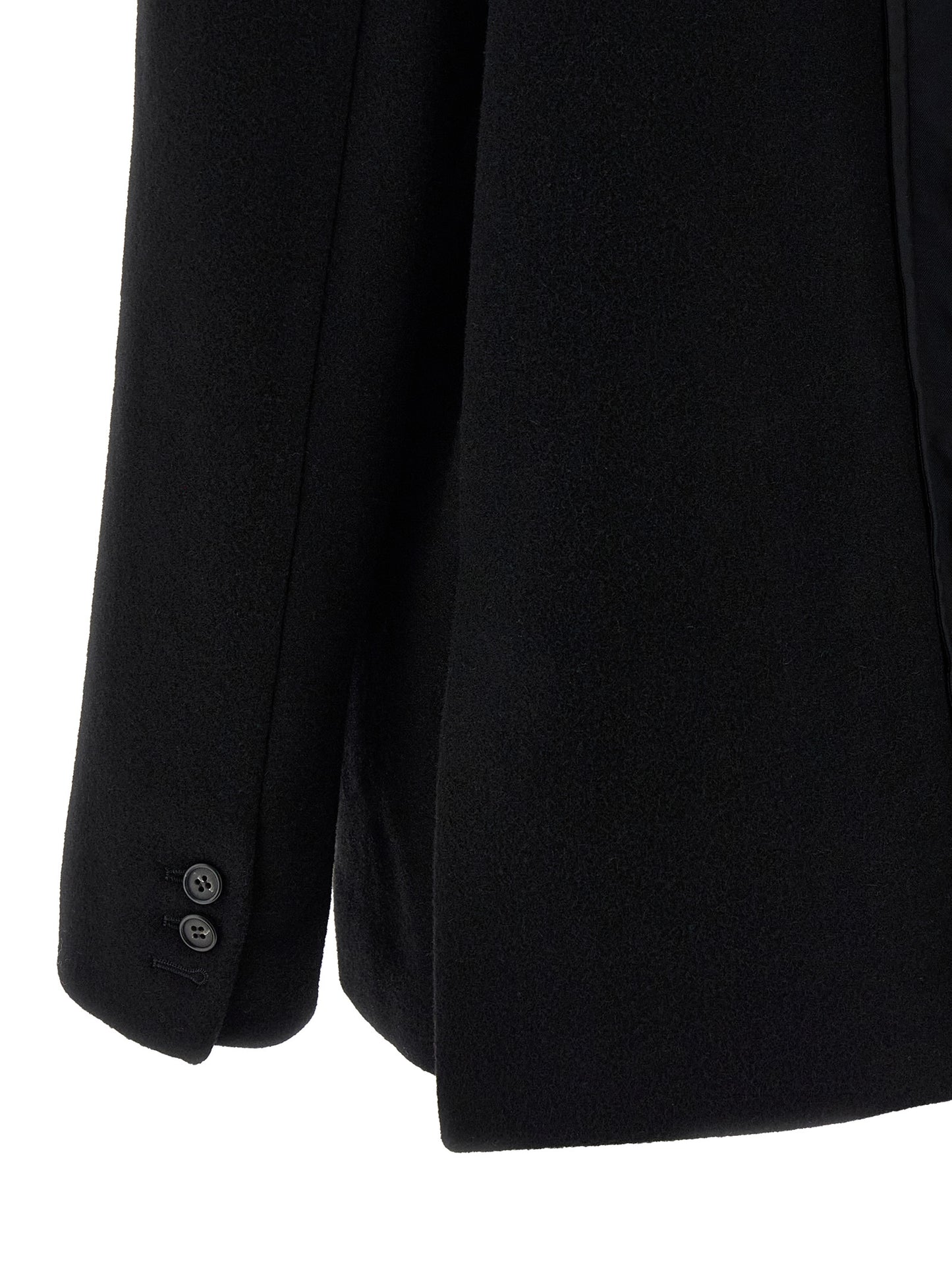 Blazer by MM6 Maison Margiela for women in polyester & virgin wool black, white & signature showcases a polished silhouette, highlighted by a refined and polished for a sophisticated finish.