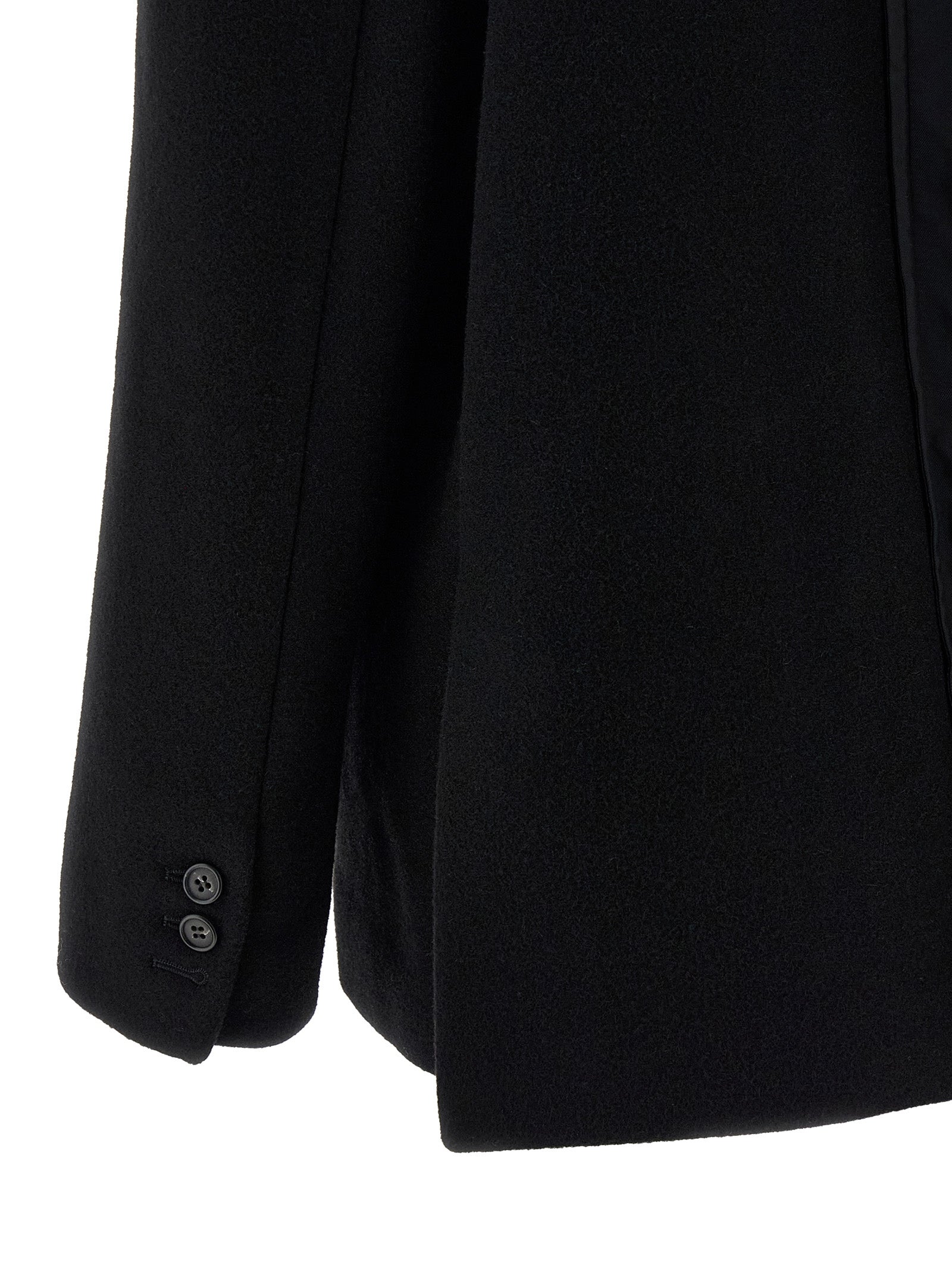 Blazer by MM6 Maison Margiela for women in polyester & virgin wool black, white & signature showcases a polished silhouette, highlighted by a refined and polished for a sophisticated finish.
