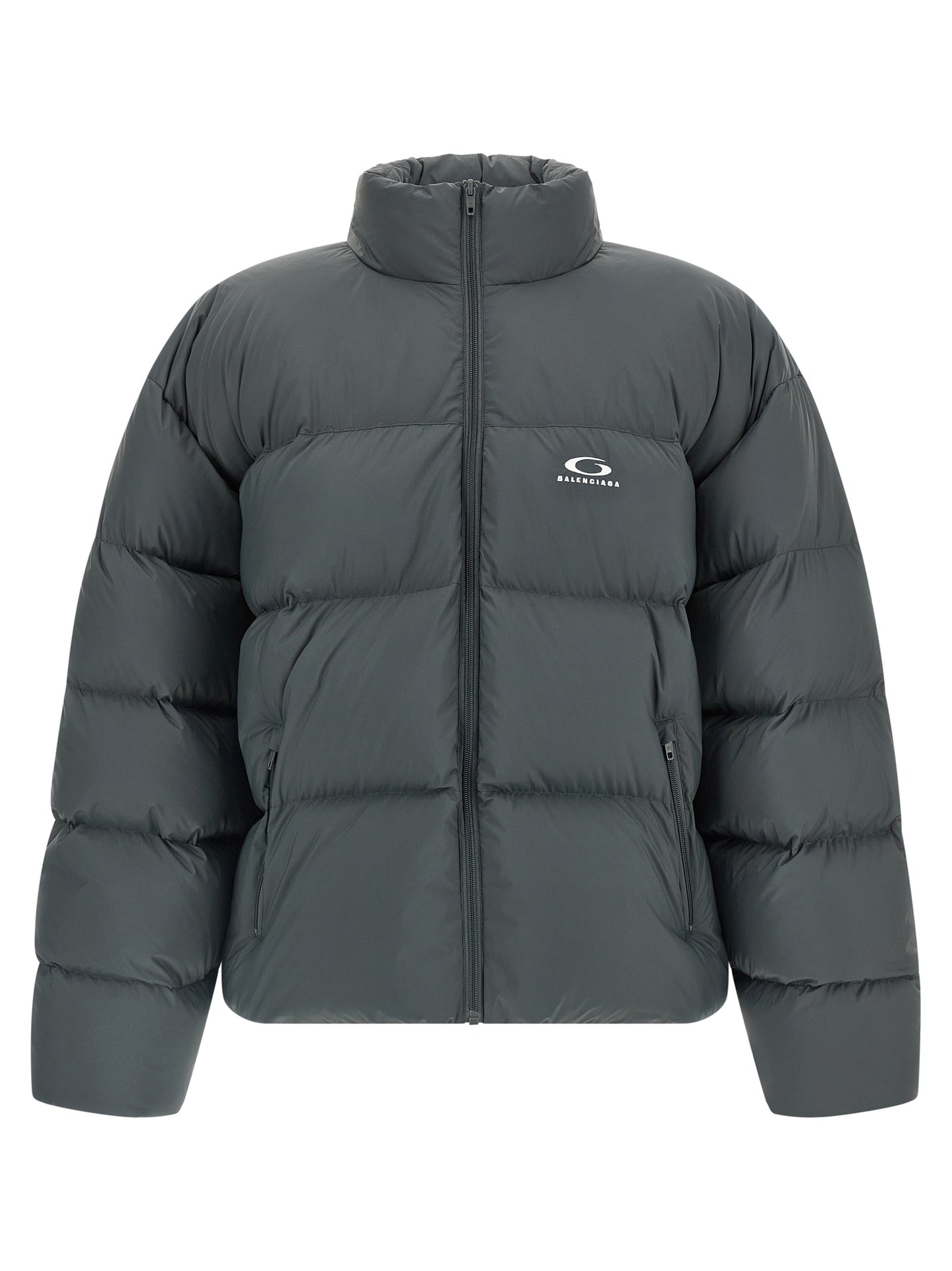 Balenciaga Icon Men's Quilted Down Nylon Puffer Jacket - Gray