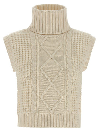 Hooded Vest by PERFECT MOMENT for women in merino wool white features an on trend silhouette, showcasing a sophisticated hooded high-neck neckline and premium hooded for a truly on trend finish.