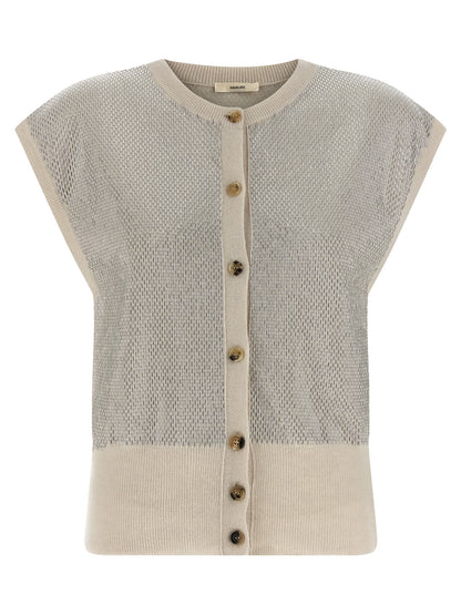 Vest by Haikure for women in virgin wool beige features a chic silhouette, expertly detailed with a refined crew neckline and premium for a truly chic look.