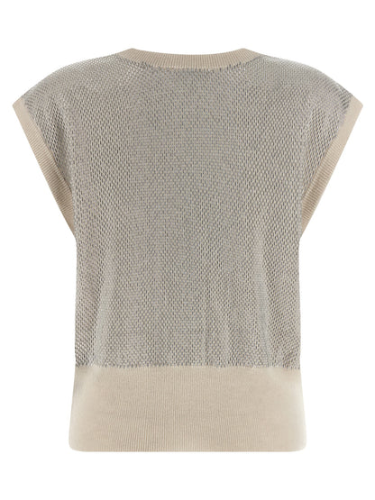 Vest by Haikure for women in virgin wool beige showcases a utilitarian silhouette, artfully incorporating and a utilitarian crew neckline for a truly utilitarian finish.