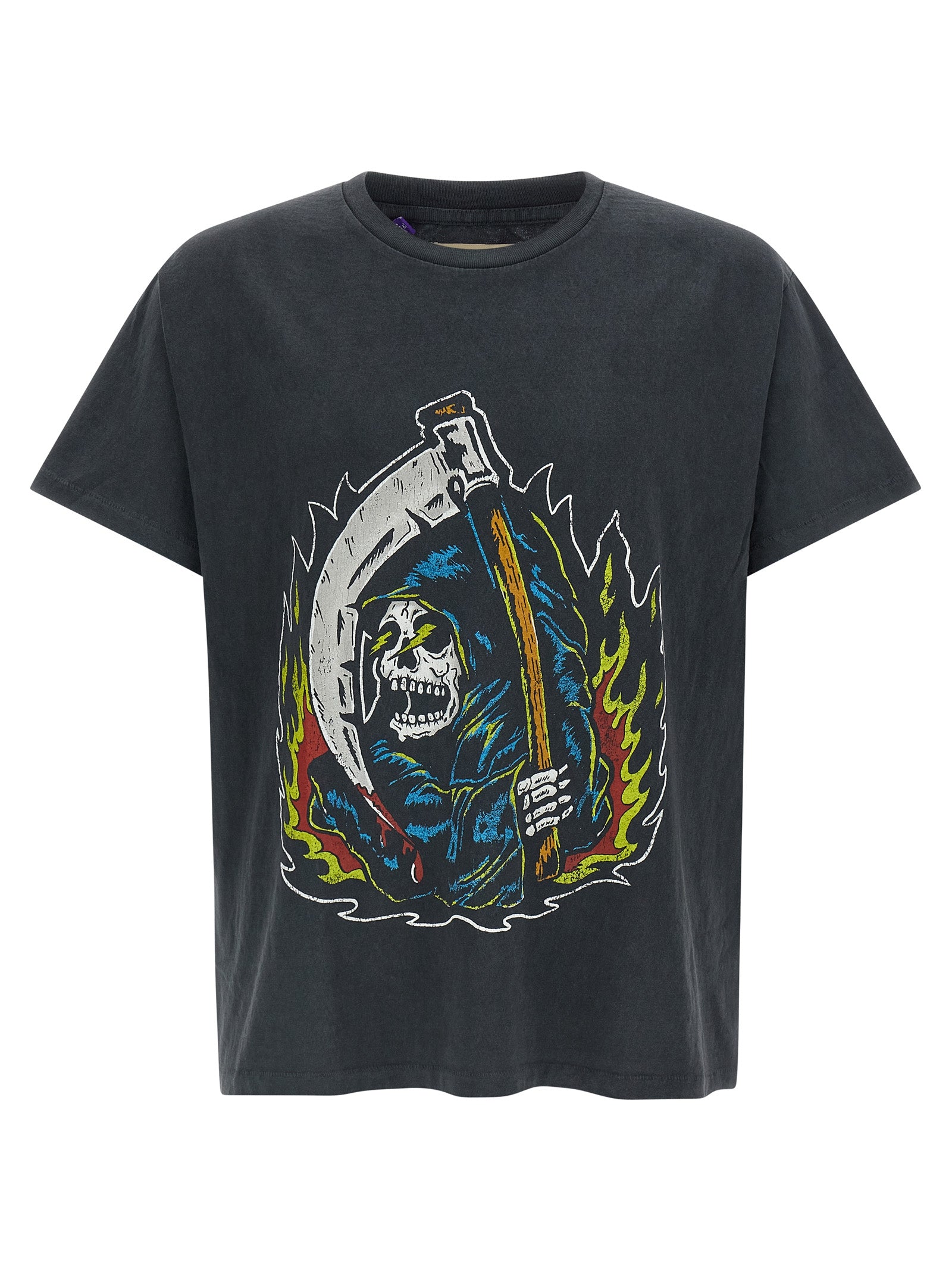 T-Shirt by GALLERY DEPT. for men in cotton gray & print features a plush silhouette, showcasing a sophisticated crew neckline and short-sleeve for a truly plush finish.