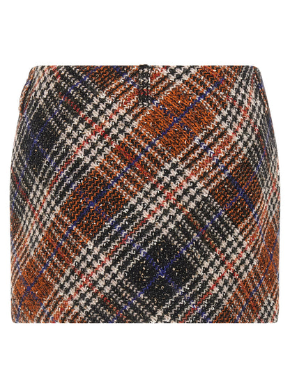 Skirt by Missoni for women in polyamide cotton & alpaca wool multicolor & patterned showcases a dramatic silhouette, artfully capturing the essence of the Women's Polyamide Cotton & Alpaca Wool Mini Long Skirt in a dramatic mini long cut for a refined look.