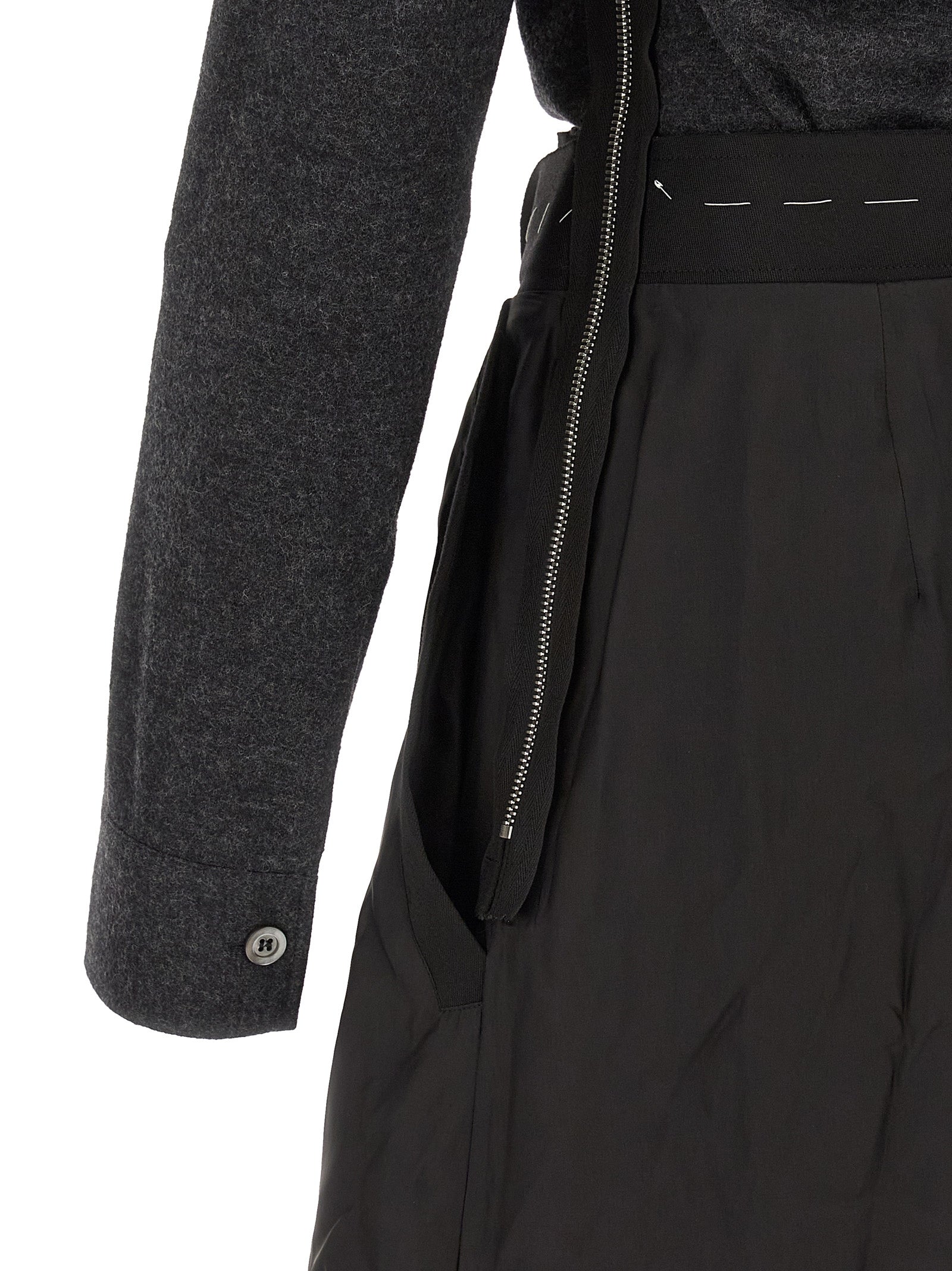 Dress by Maison Margiela for women in cupro & virgin wool gray features an cute silhouette, detailed with a and that elegantly flows into a cute midi.