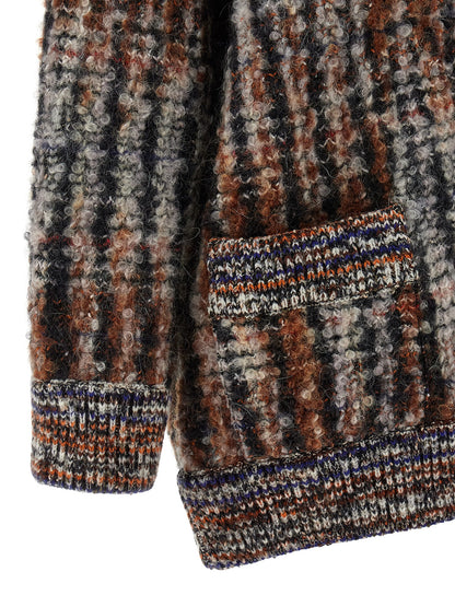 Cardigan by Missoni for women in mohair polyamide cotton & alpaca wool multicolor & patterned features a dramatic silhouette, showcasing a sophisticated and dramatic detail for a timeless, premium look.