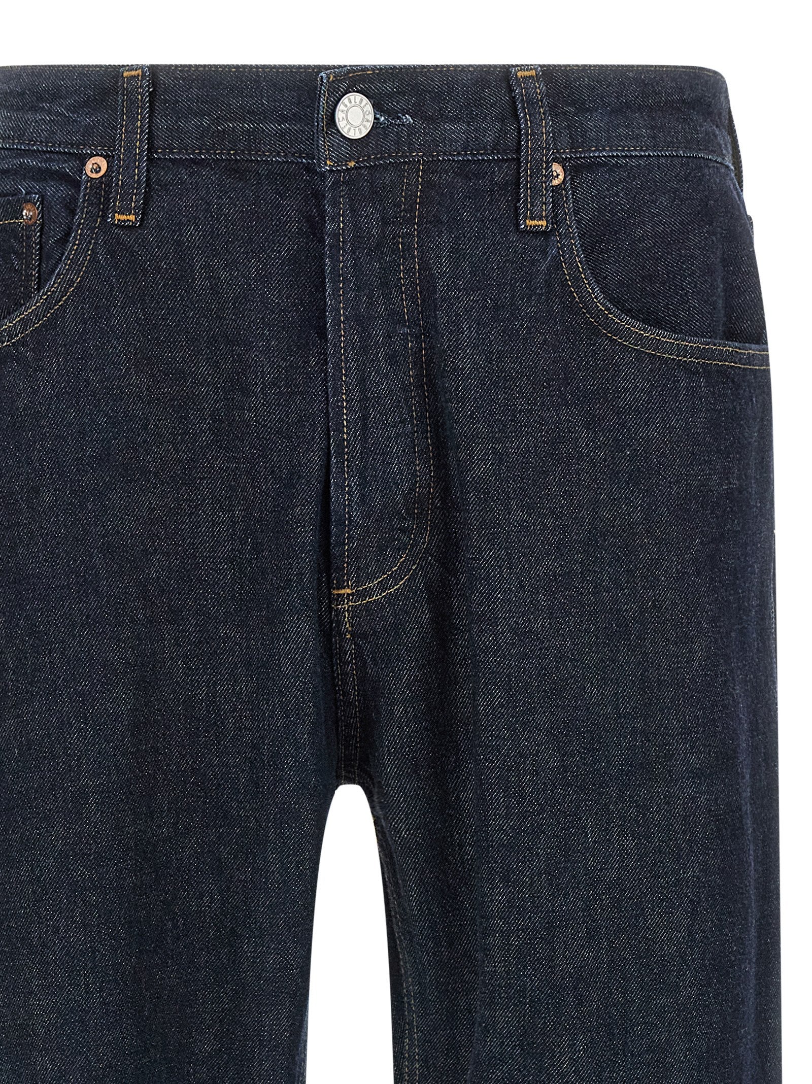 Jeans by Agolde for men in denim cotton blue features an sartorial straight-leg & wide and long with a cut for a sartorial finish.