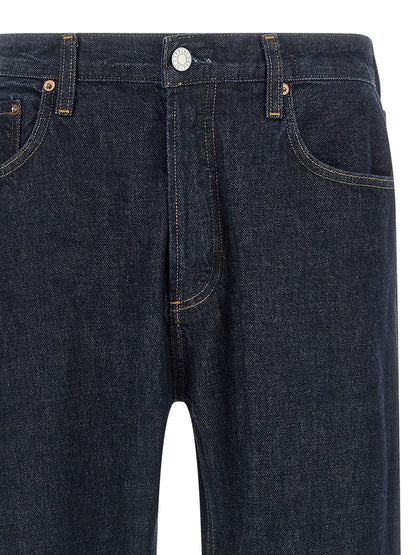 Jeans by Agolde for men in denim cotton blue features an sartorial straight-leg & wide and long with a cut for a sartorial finish.