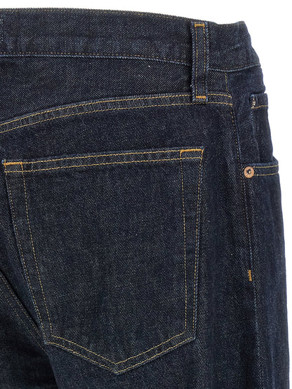 Jeans by Agolde for men in denim cotton blue presents a refined pantology silhouette, artfully defined by a refined pantology straight-leg & wide, long, and a sophisticated .