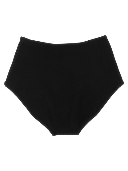Underpants Briefs by Norma Kamali for women in stretch polyester black features an bespeak silhouette, showcasing the sophisticated Women's High Rise Stretch Polyester Underpants Briefs design with an bespeak finish.