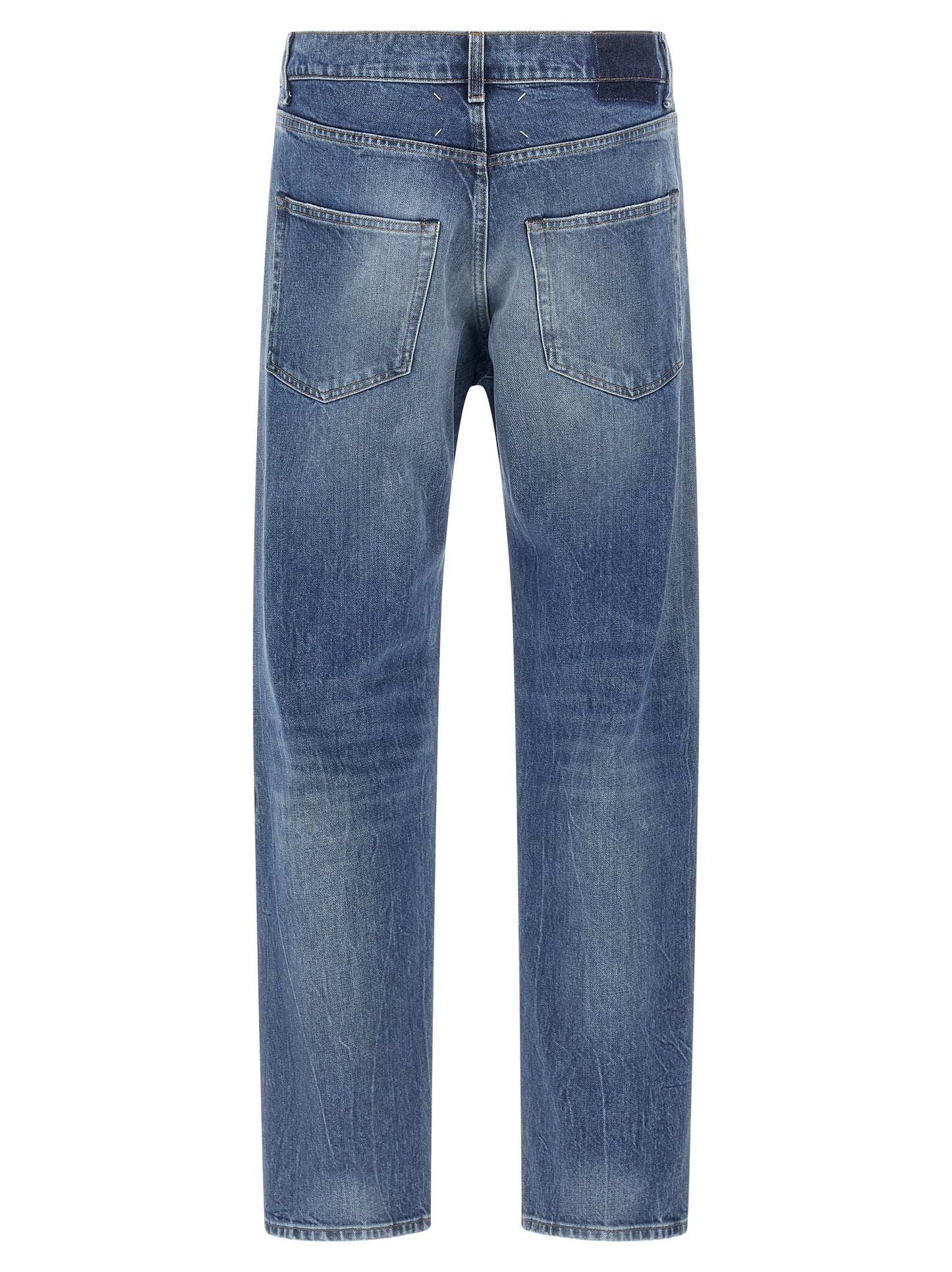 Jeans by Maison Margiela for men in denim cotton blue features an sophisticated and straight-leg with a precise long, creating a sophisticated and sophisticated silhouette.