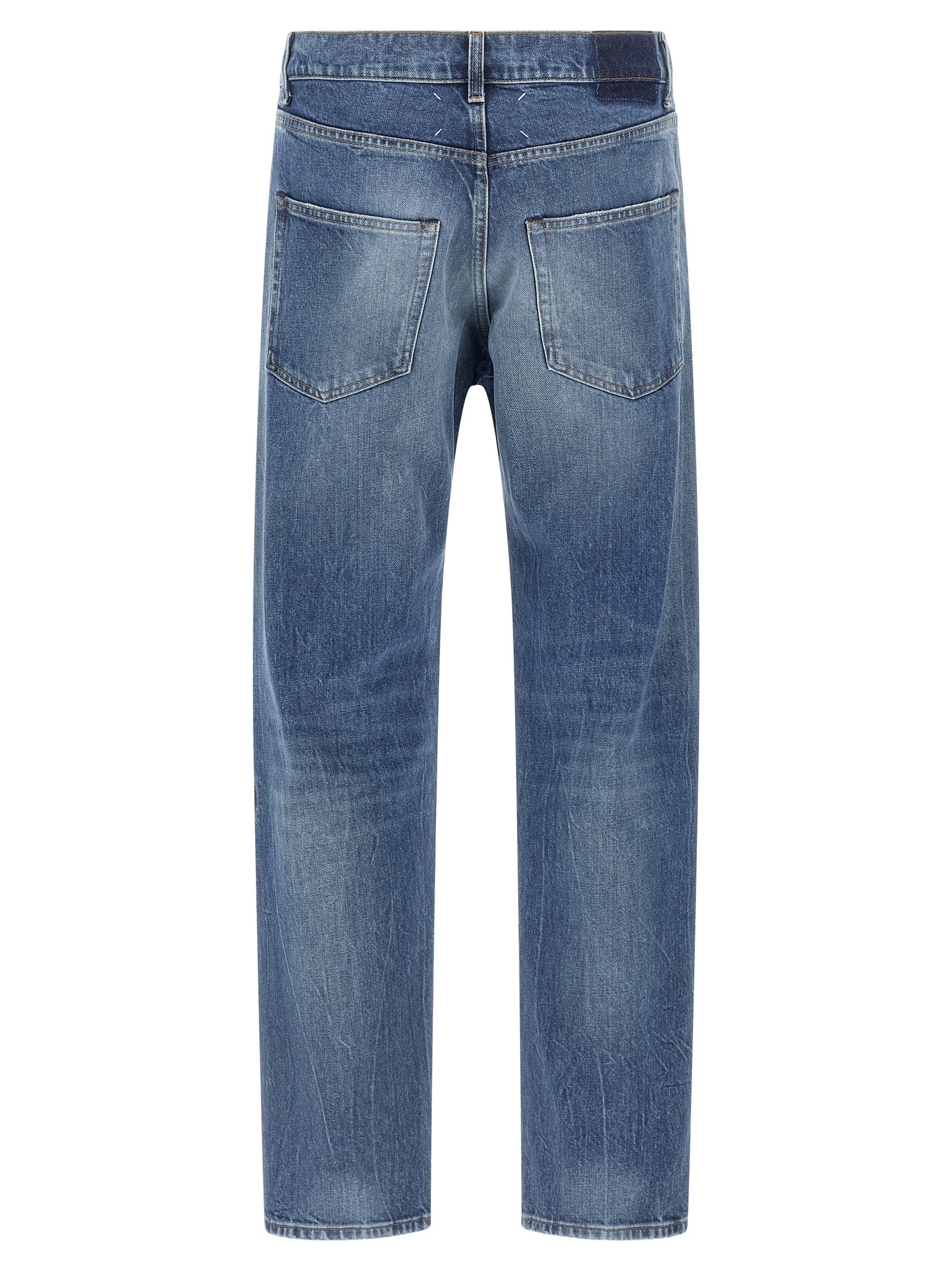 Jeans by Maison Margiela for men in denim cotton blue features an sophisticated and straight-leg with a precise long, creating a sophisticated and sophisticated silhouette.