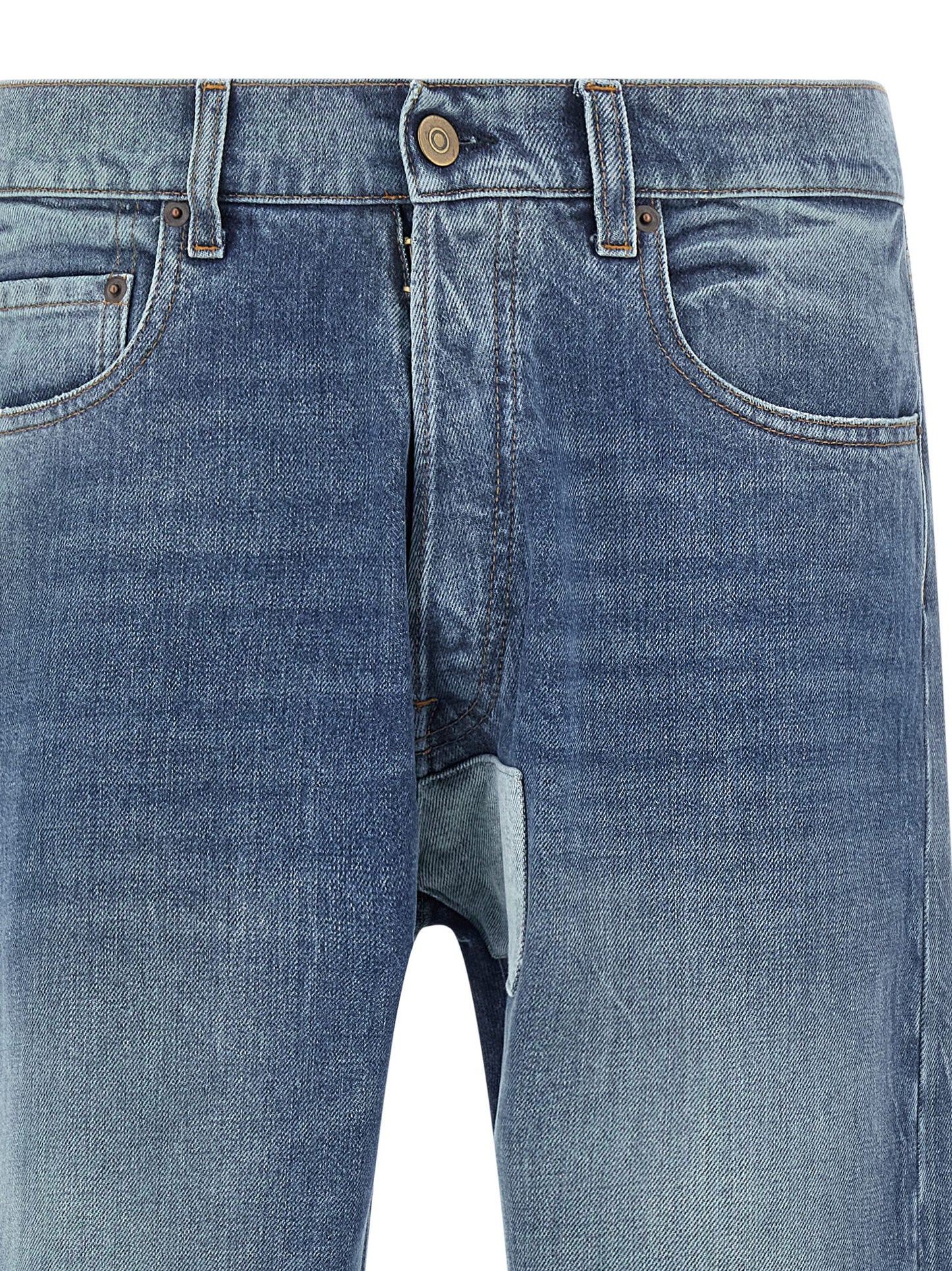 Jeans by Maison Margiela for men in denim cotton blue features a refined silhouette with a refined straight-leg, defined by a and a refined long for a refined finish.