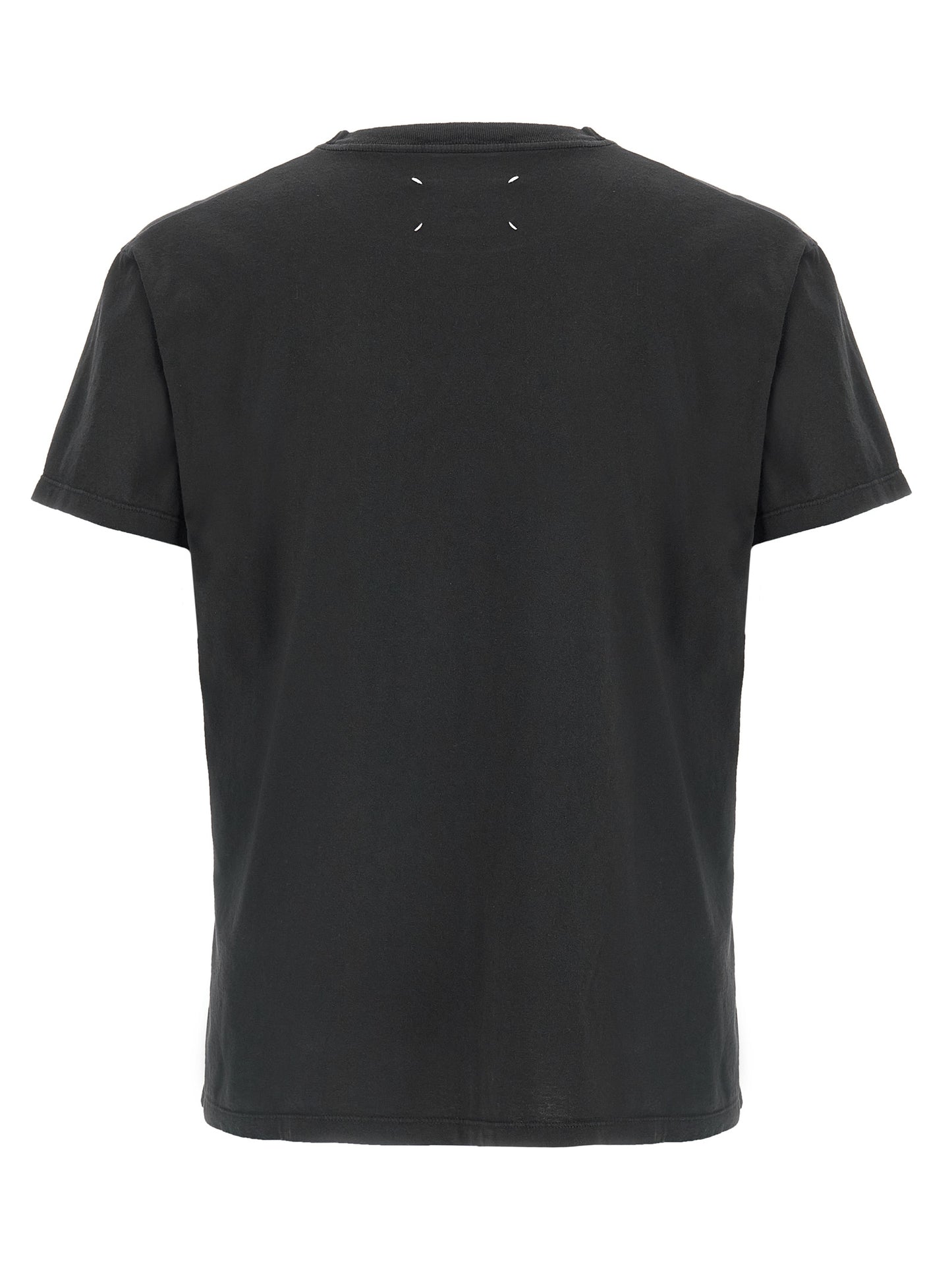 T-Shirt by Maison Margiela for women in cotton black, signature & print showcases a chic silhouette, artfully detailed with a chic crew neckline and for a chic finish.