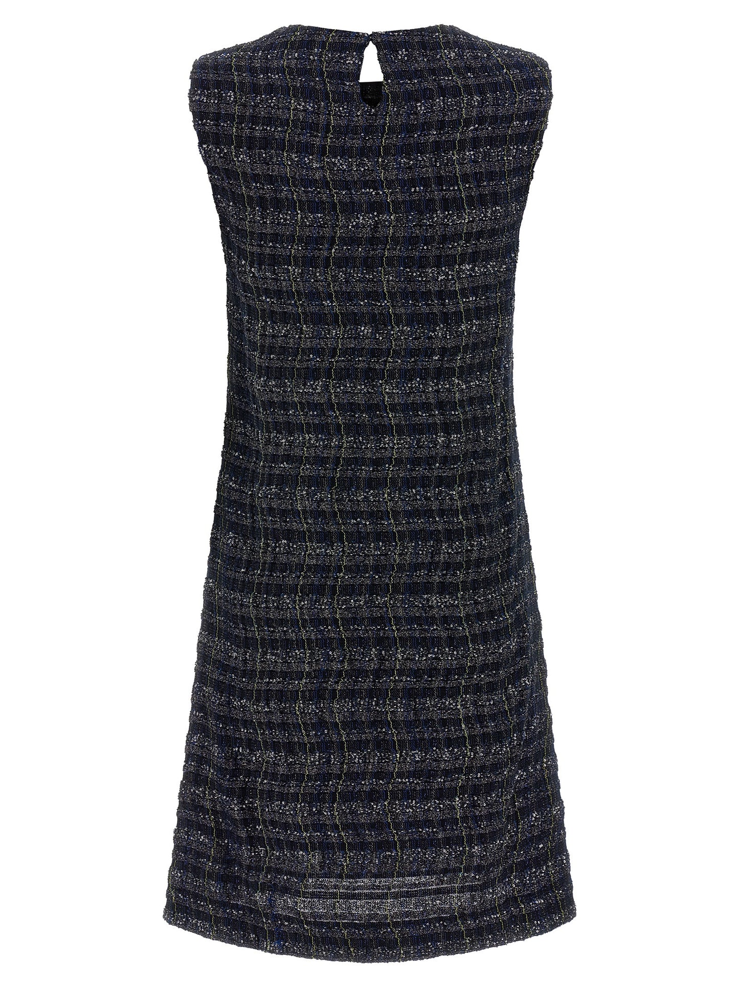 Dress by Missoni for women in poly cotton viscose metallized fiber wool multicolor & patterned features an sultry silhouette defined by a crew neckline and , falling to an sultry short mini for a sultry look.