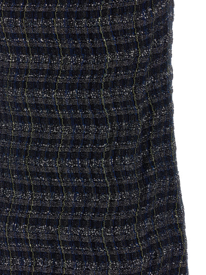 Dress by Missoni for women in poly cotton viscose metallized fiber wool multicolor & patterned features an magnificent silhouette, artfully detailed with a magnificent and that flows into an magnificent short mini.