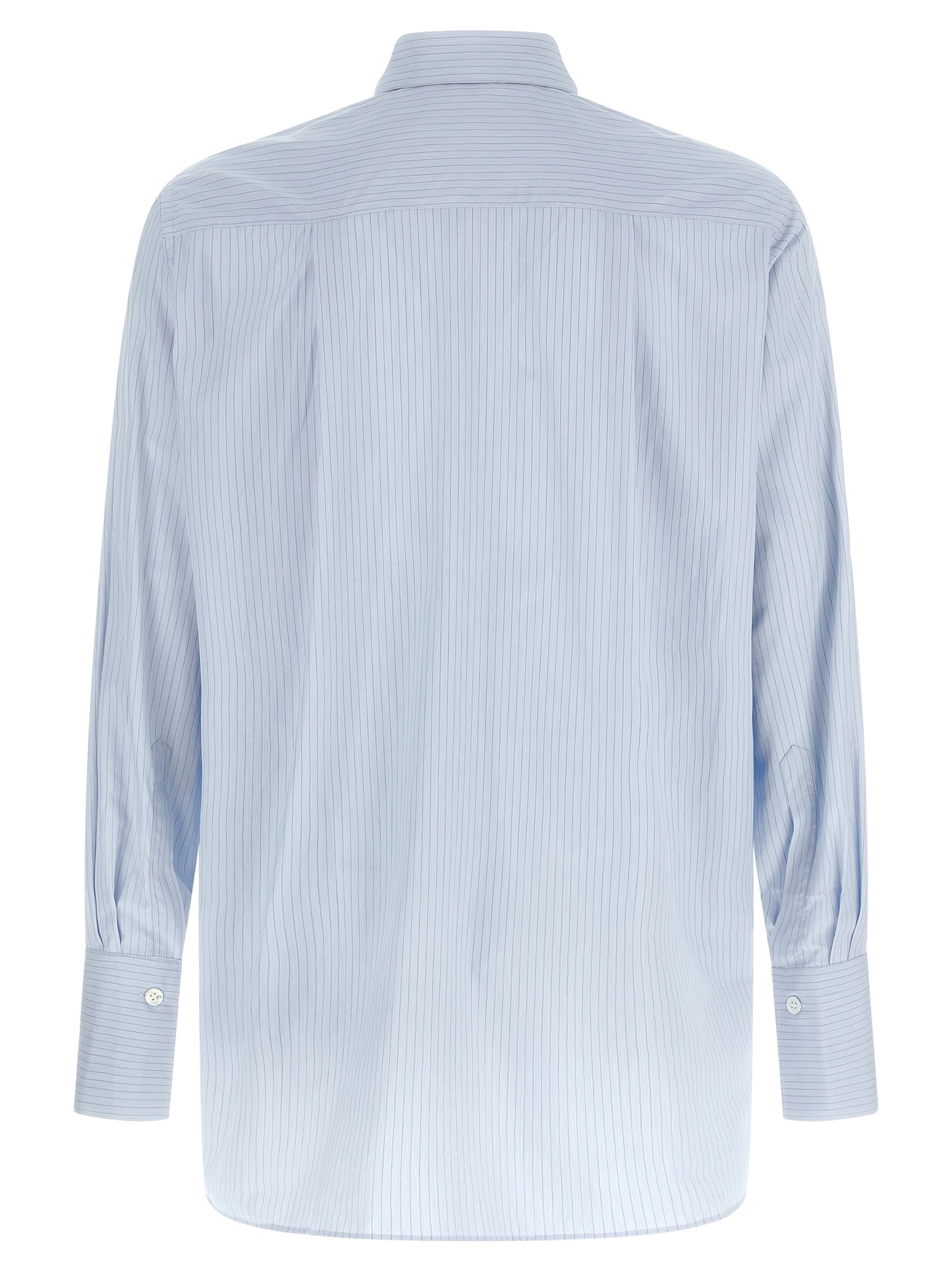 Shirt by Namacheko for men in cotton light-blue & striped showcases a sublime silhouette, artfully detailed with a sublime and for a sophisticated, sublime finish.