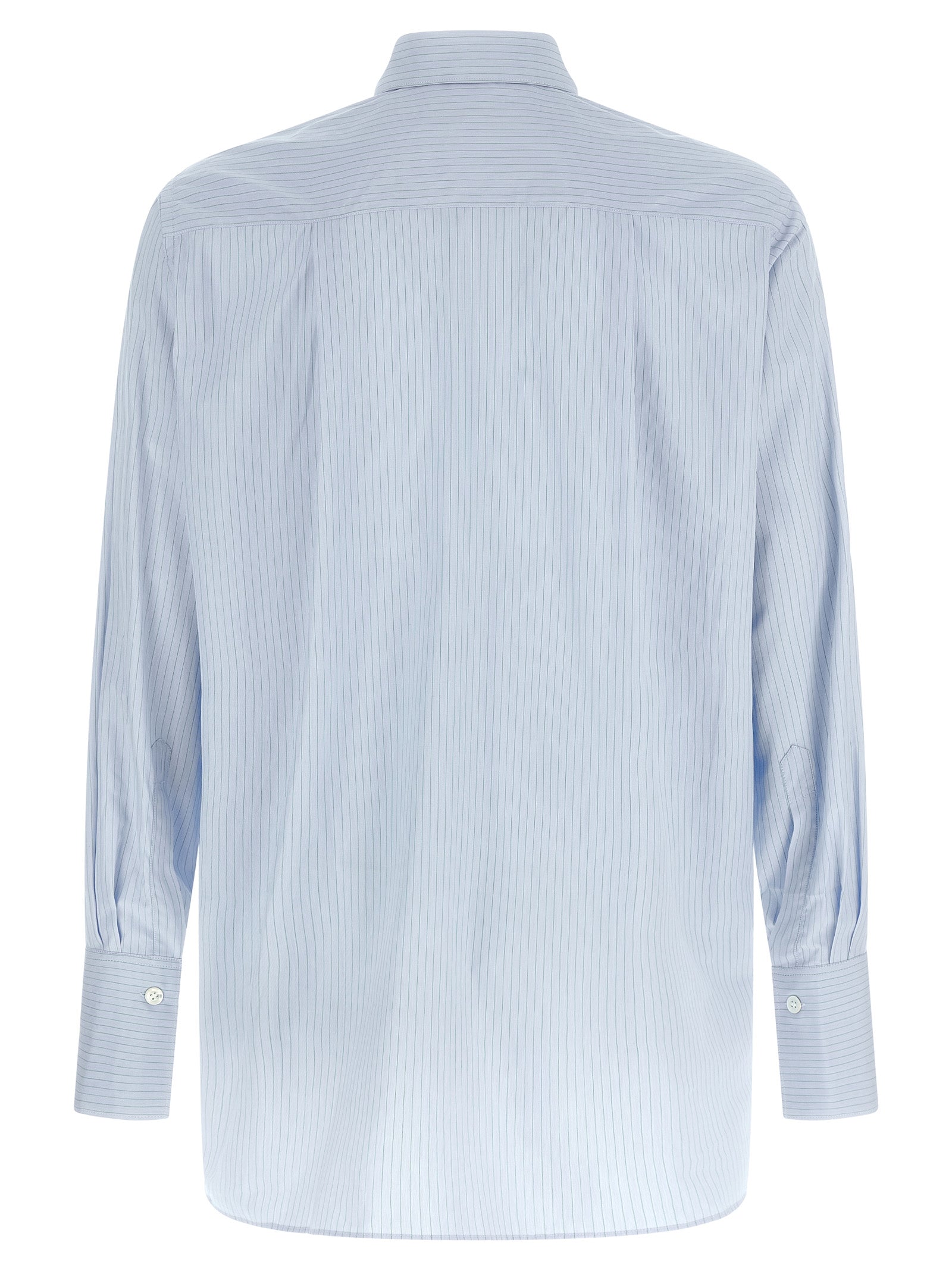 Shirt by Namacheko for men in cotton light-blue & striped showcases a sublime silhouette, artfully detailed with a sublime and for a sophisticated, sublime finish.