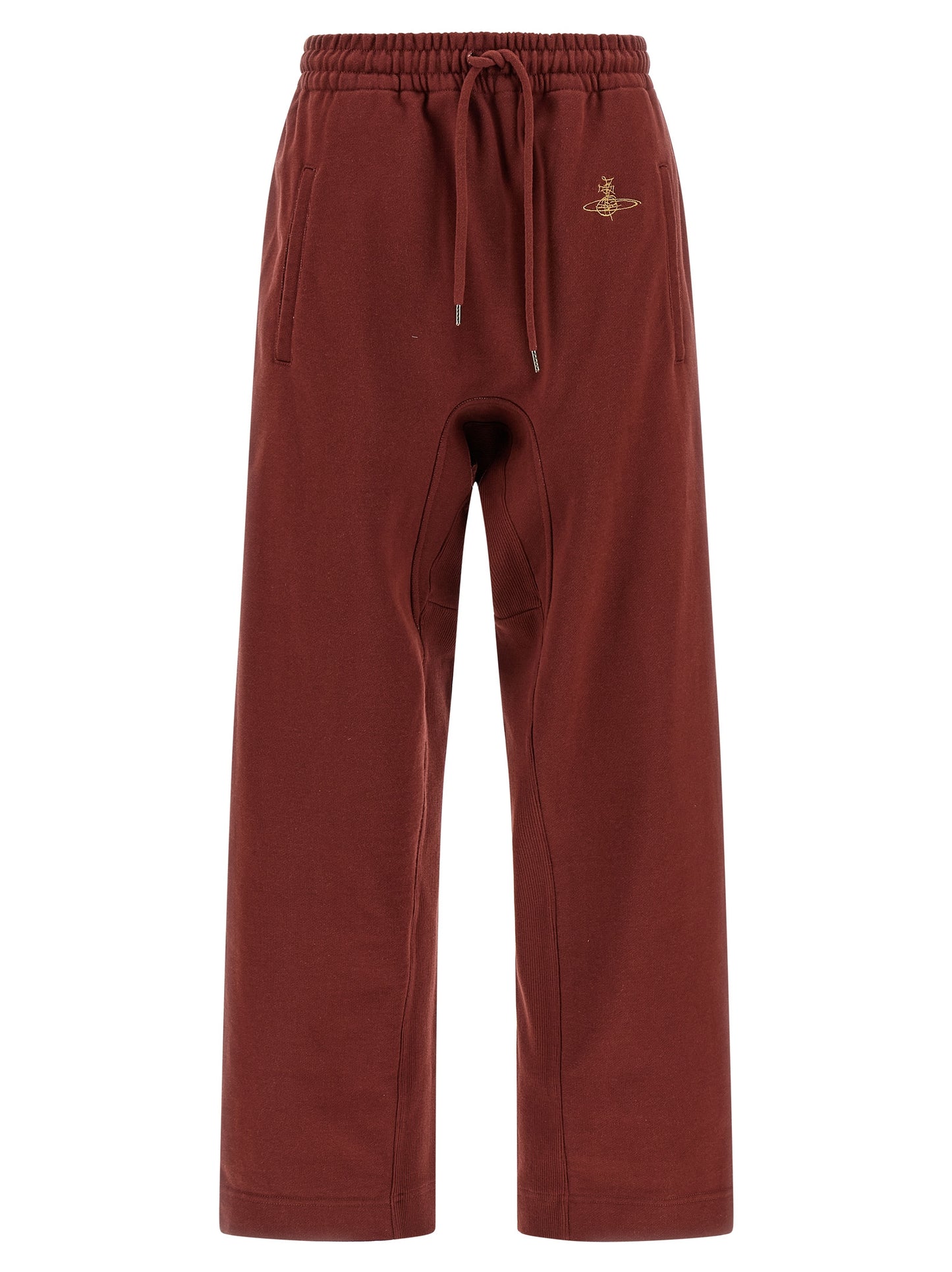 Joggers by Vivienne Westwood for women in cotton multicolor & red features an sophisticated and straight-leg & wide with a precise long, creating a sophisticated and sophisticated silhouette.