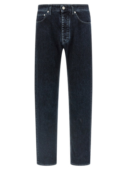 Jeans by MM6 Maison Margiela for men in stretch denim cotton black, natural, white & signature features a refined silhouette with a refined straight-leg, defined by a and a refined long for a refined finish.