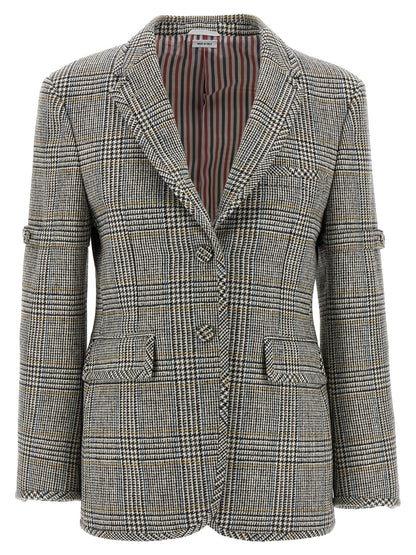 Blazer by Thom Browne for women in cupro wool multicolor & patterned features an sartorial silhouette, showcasing a sophisticated and sartorial for a truly sartorial finish.