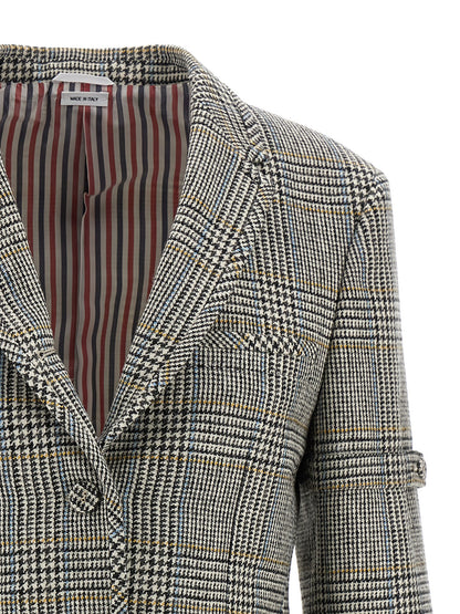 Blazer by Thom Browne for women in cupro wool multicolor & patterned showcases a polished silhouette, highlighted by a refined and polished for a sophisticated finish.