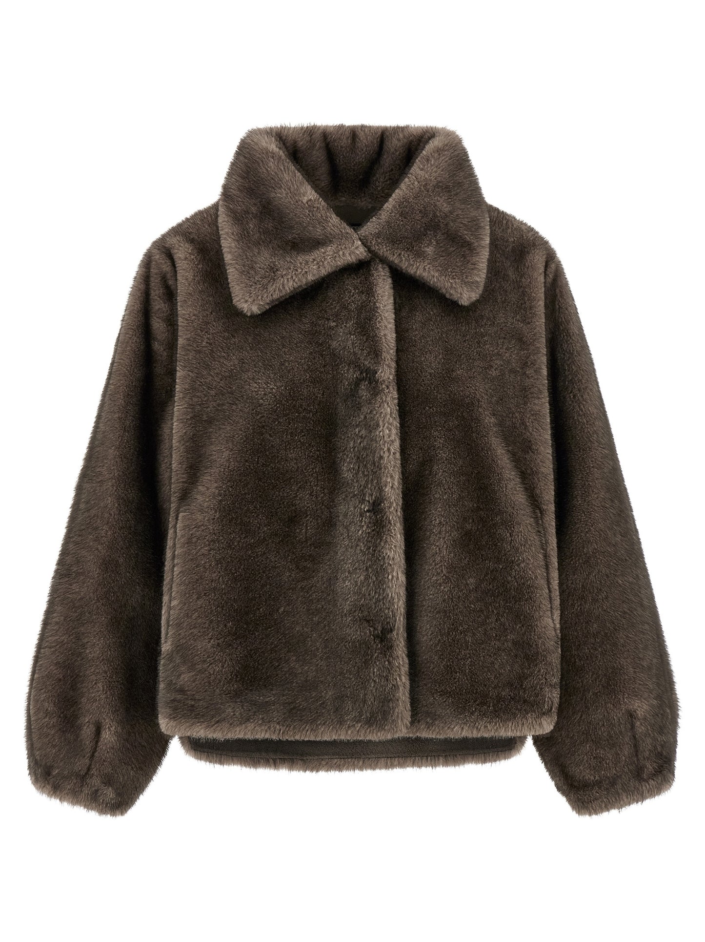 LOU ANDREA Brown Polyamide Full-Length Jacket