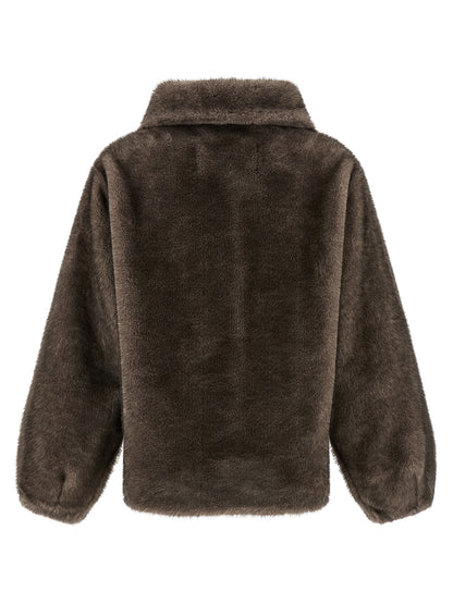 LOU ANDREA Brown Polyamide Full-Length Jacket