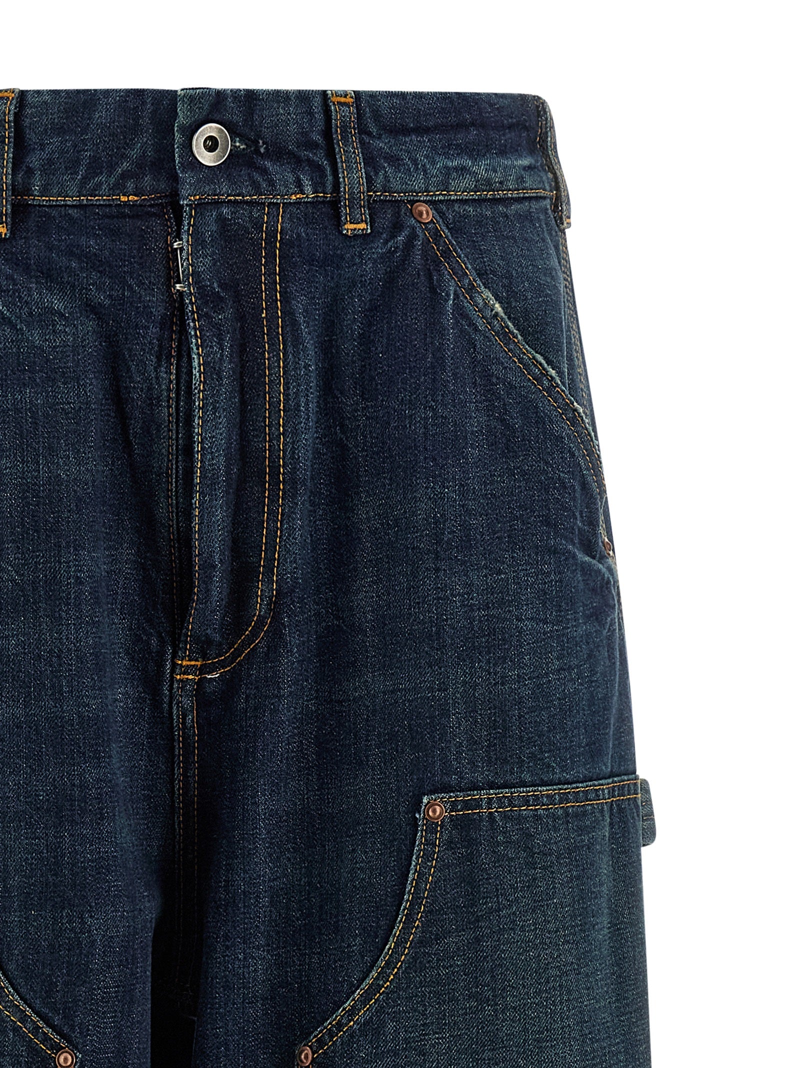 Jeans by Maison Margiela for women in denim cotton blue & signature features a refined silhouette with a refined relaxed-fit & wide, defined by a and a refined long for a refined finish.