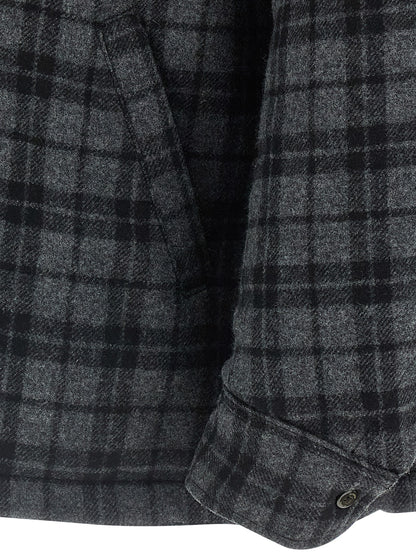 Overcoat by WILLY CHAVARRIA for men in nylon viscose wool gray & patterned presents a luxurious silhouette, showcasing a luxurious and sophisticated pockets & insulated for a premium, luxurious look.