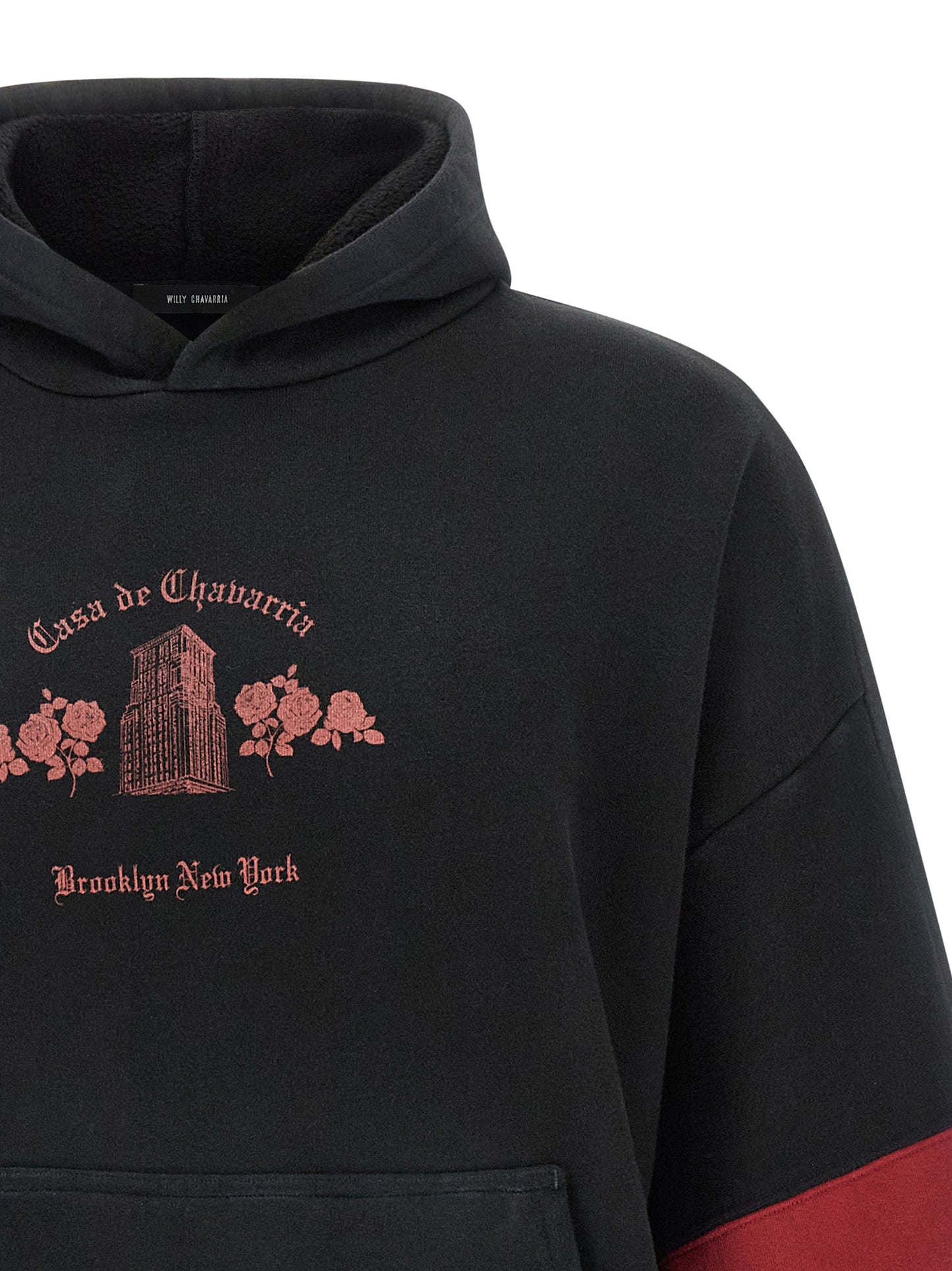 Sweatshirt Hoodie by WILLY CHAVARRIA for men in cotton black & print features a edgy silhouette, detailed with a edgy hooded neckline and for a refined finish.