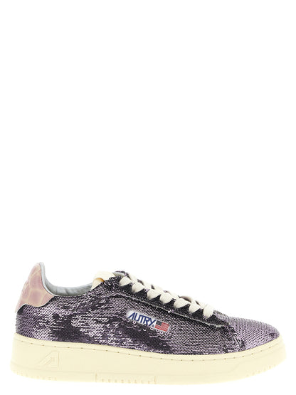 Sneakers by Autry for women in polyester cotton terrycloth & crocodile skin leather multicolor, signature & print features an fashionable silhouette, showcasing the premium Women's Low Top Polyester Cotton Terrycloth & Crocodile Skin Leather Sneakers in a fashionable low-top style that offers a fashionable finish for refined style.