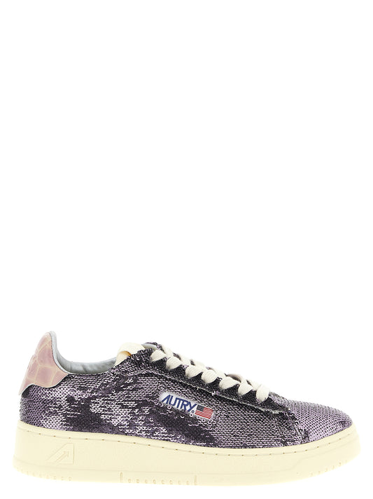 Sneakers by Autry for women in polyester cotton terrycloth & crocodile skin leather multicolor, signature & print features an fashionable silhouette, showcasing the premium Women's Low Top Polyester Cotton Terrycloth & Crocodile Skin Leather Sneakers in a fashionable low-top style that offers a fashionable finish for refined style.