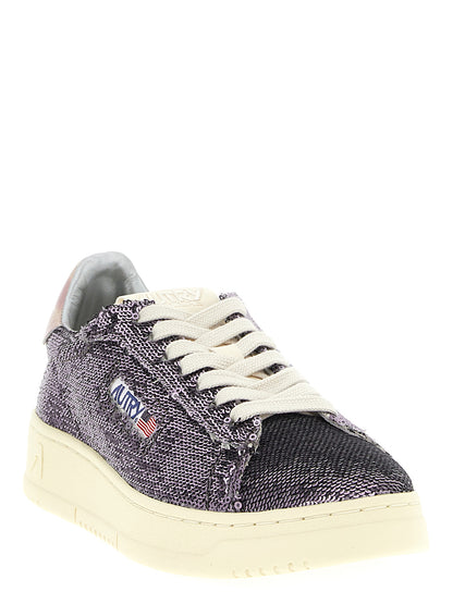 Sneakers by Autry for women in polyester cotton terrycloth & crocodile skin leather multicolor, signature & print presents a sumptuous silhouette, artfully capturing the essence of the Women's Low Top Polyester Cotton Terrycloth & Crocodile Skin Leather Sneakers with its sumptuous low-top style design.